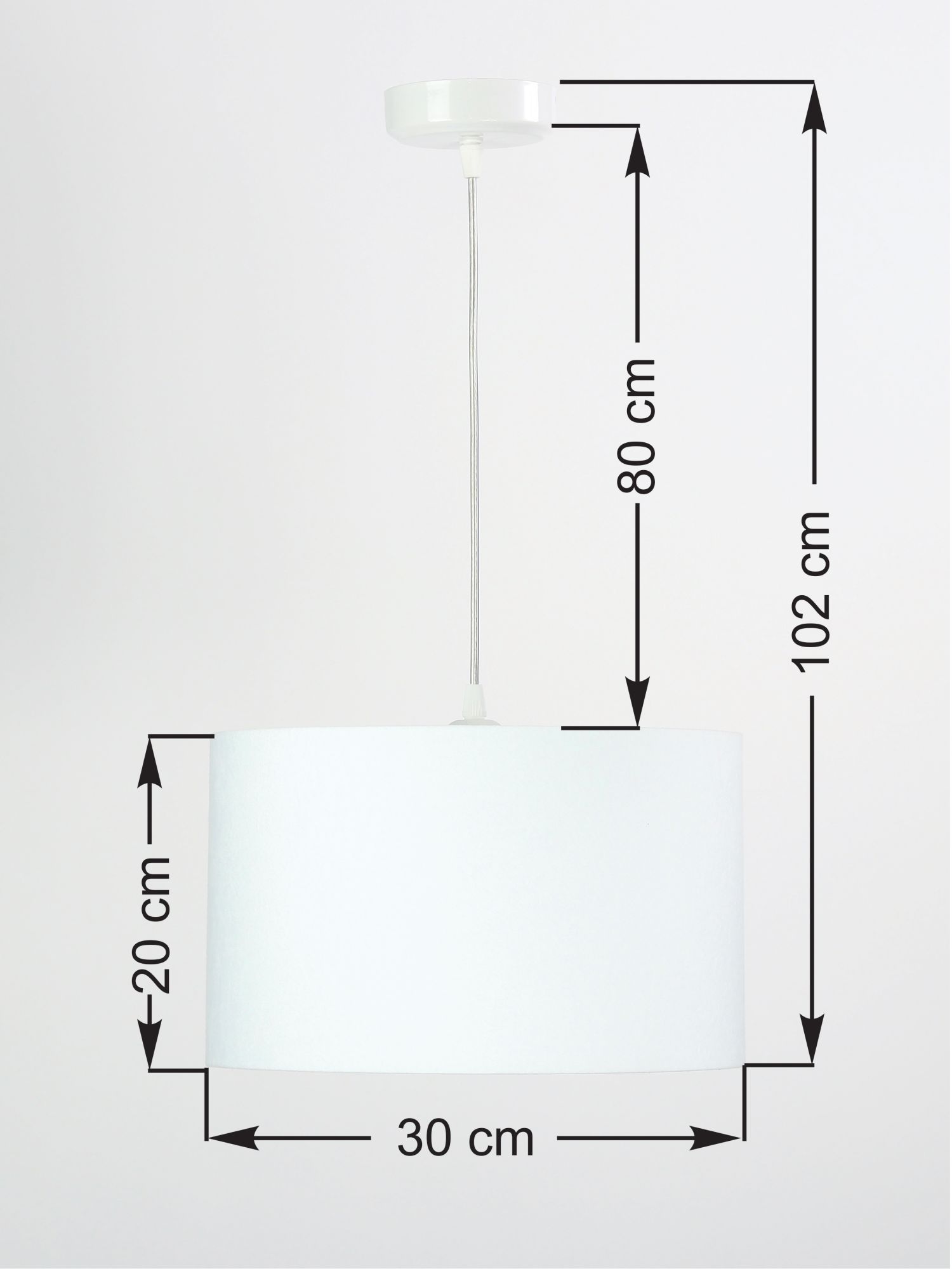 Pendelleuchte Weiß Stoff Esstischlampe rund