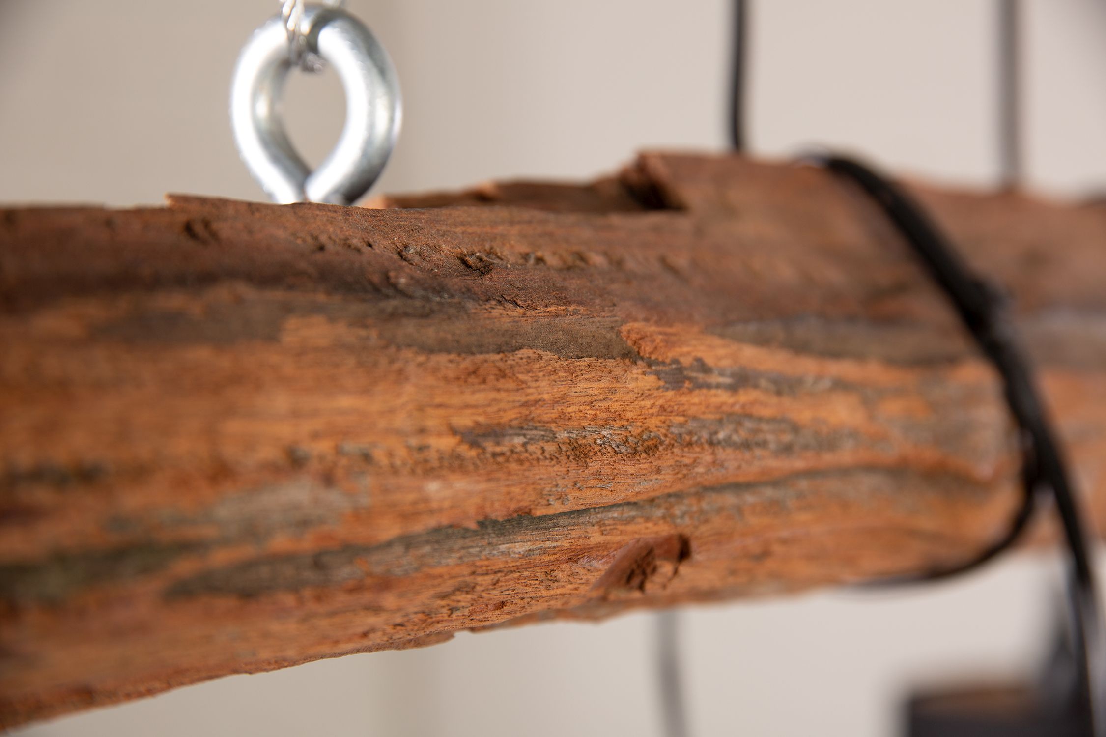 Längliche Pendelleuchte Stoff Holz 115 cm E14 dekorativ