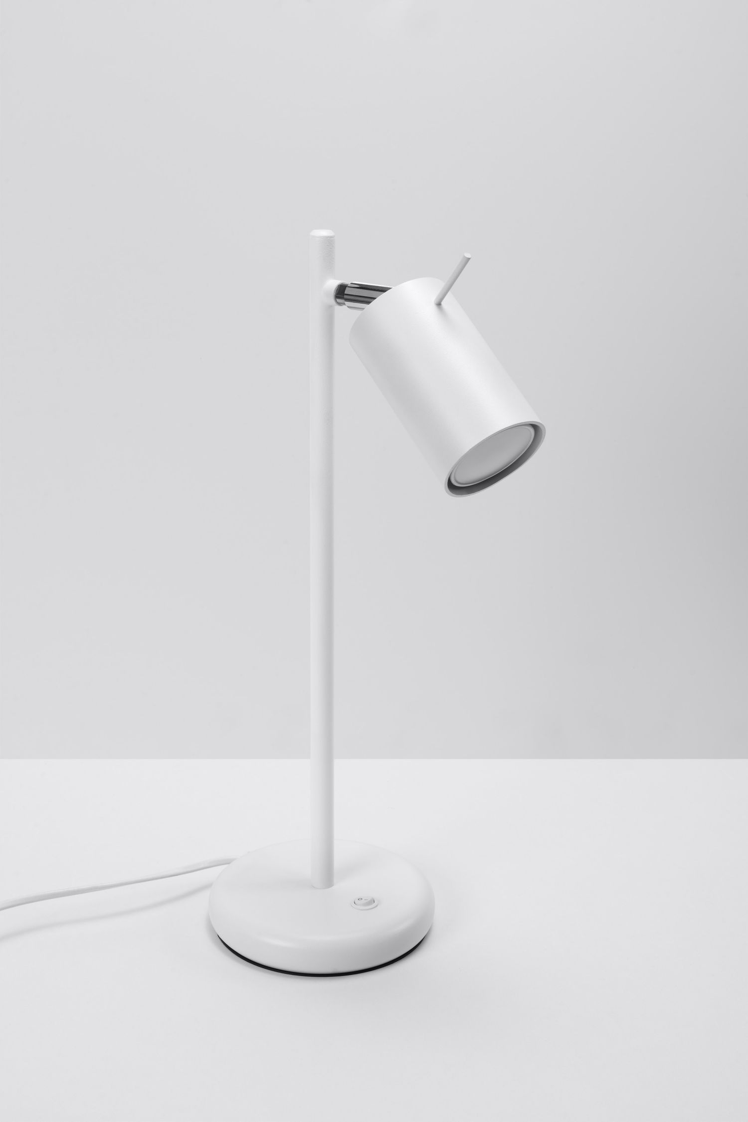 Schreibtischlampe Metall 43 cm hoch schwenkbar Weiß