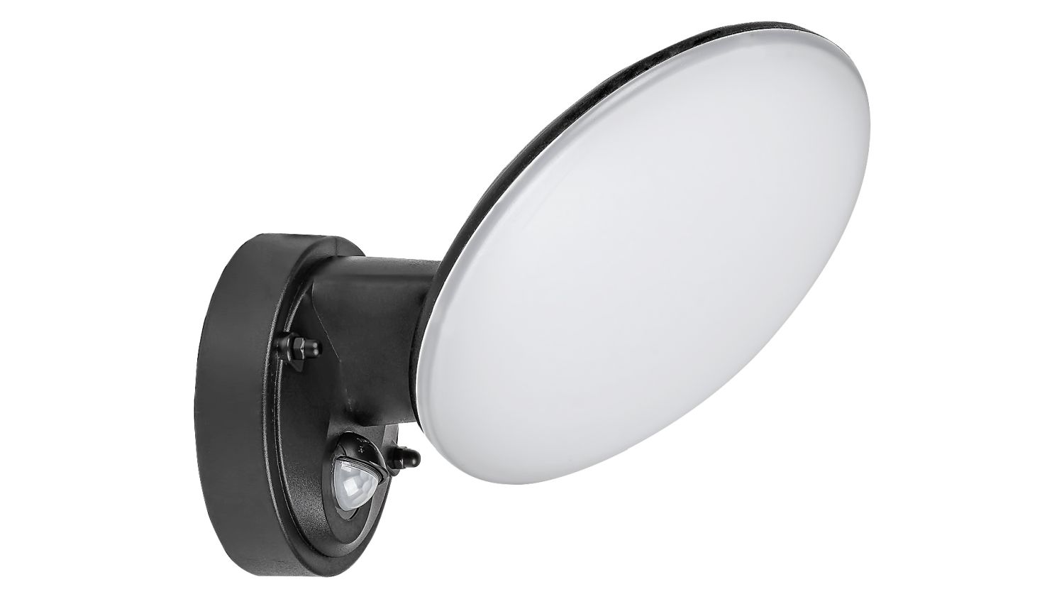 Runde LED Wandlampe mit Sensor Schwarz IP54 Außen