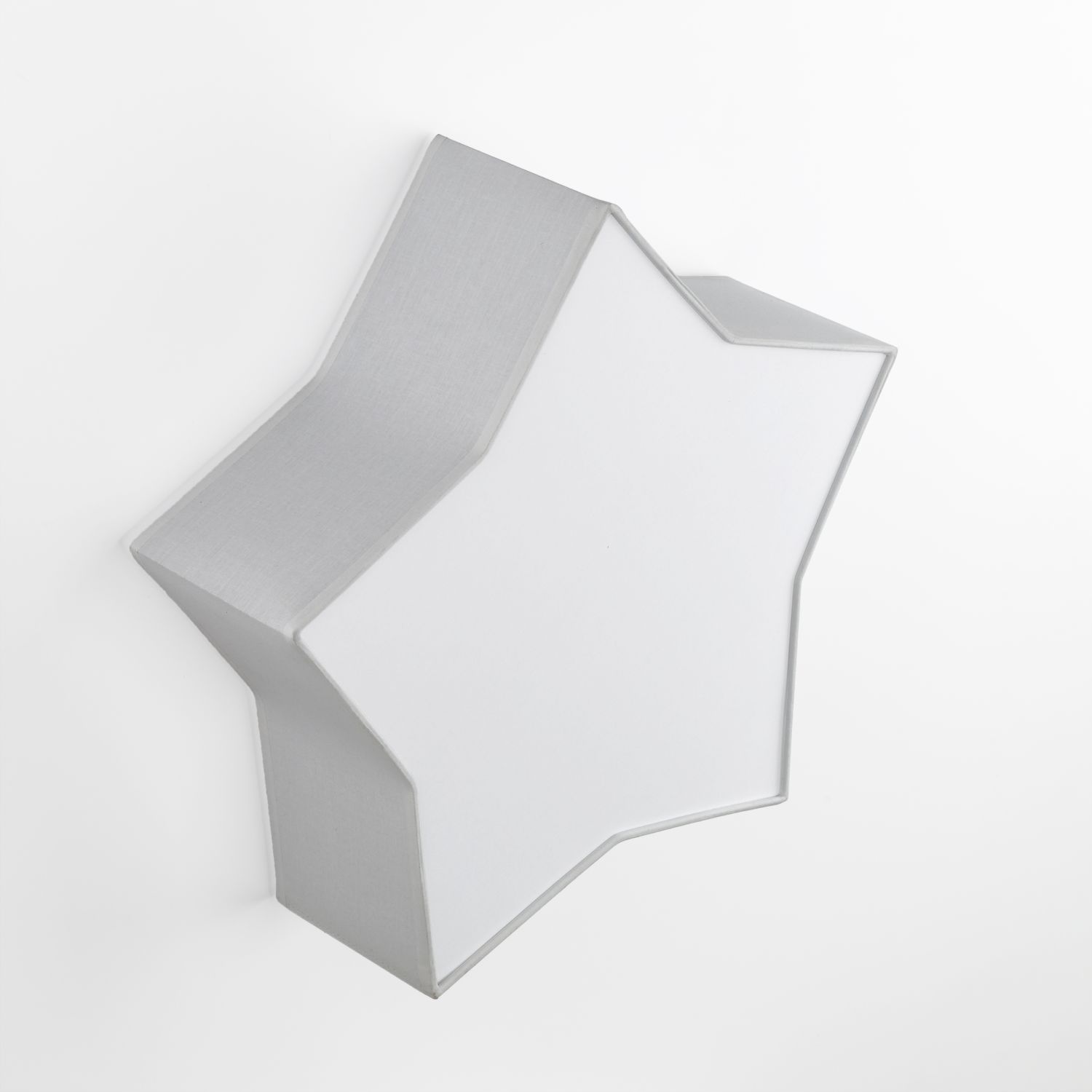 Lampe de plafond chambre d'enfant étoile L : 45 cm tissu blanc gris 2x E27