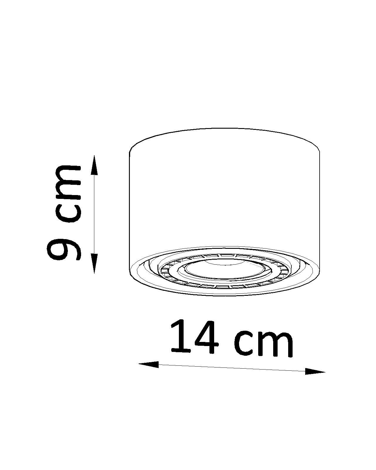 Deckenlampe Beton klein Ø 14 cm H: 9 cm GU10