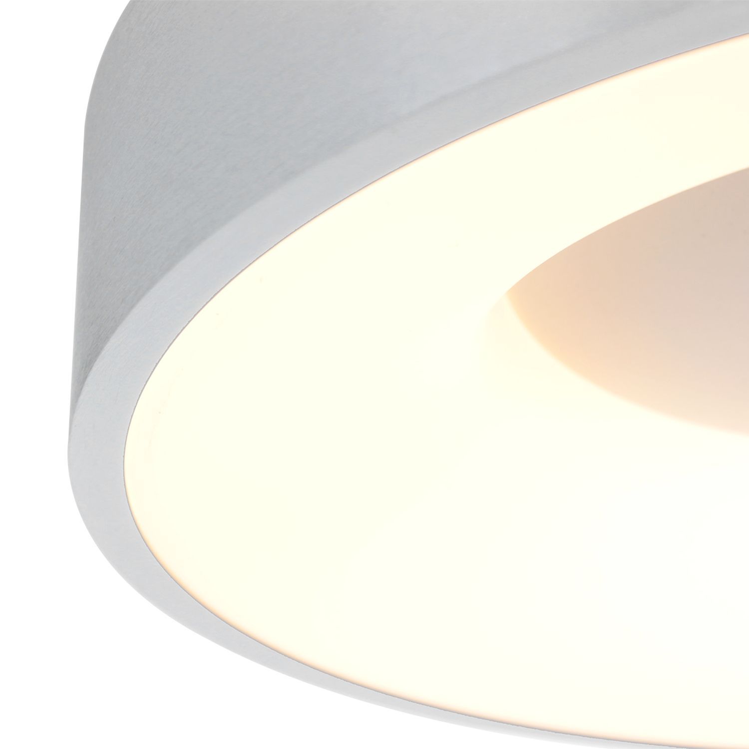 Plafonnier LED métal plastique argenté blanc 2700 K