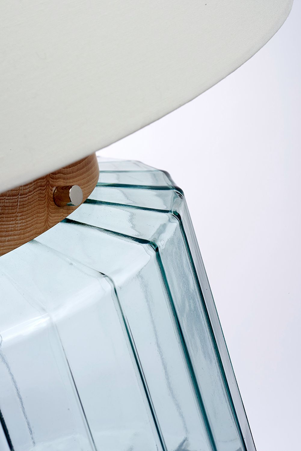 Tischlampe Glas Stoff Retro Design 51 cm hoch LADINA