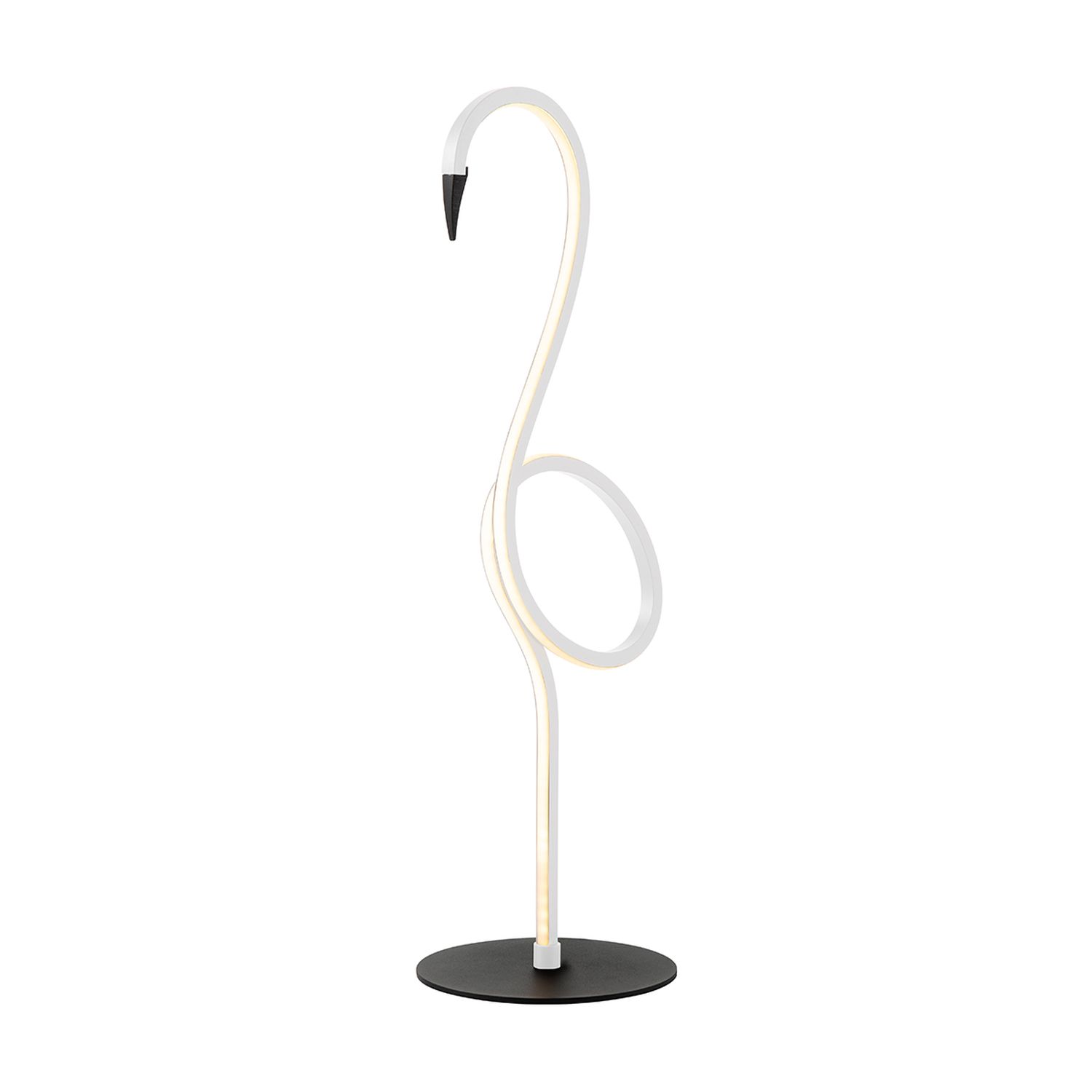 Deko Tischleuchte LED Flamingo 50 cm Weiß Metall 3000 K