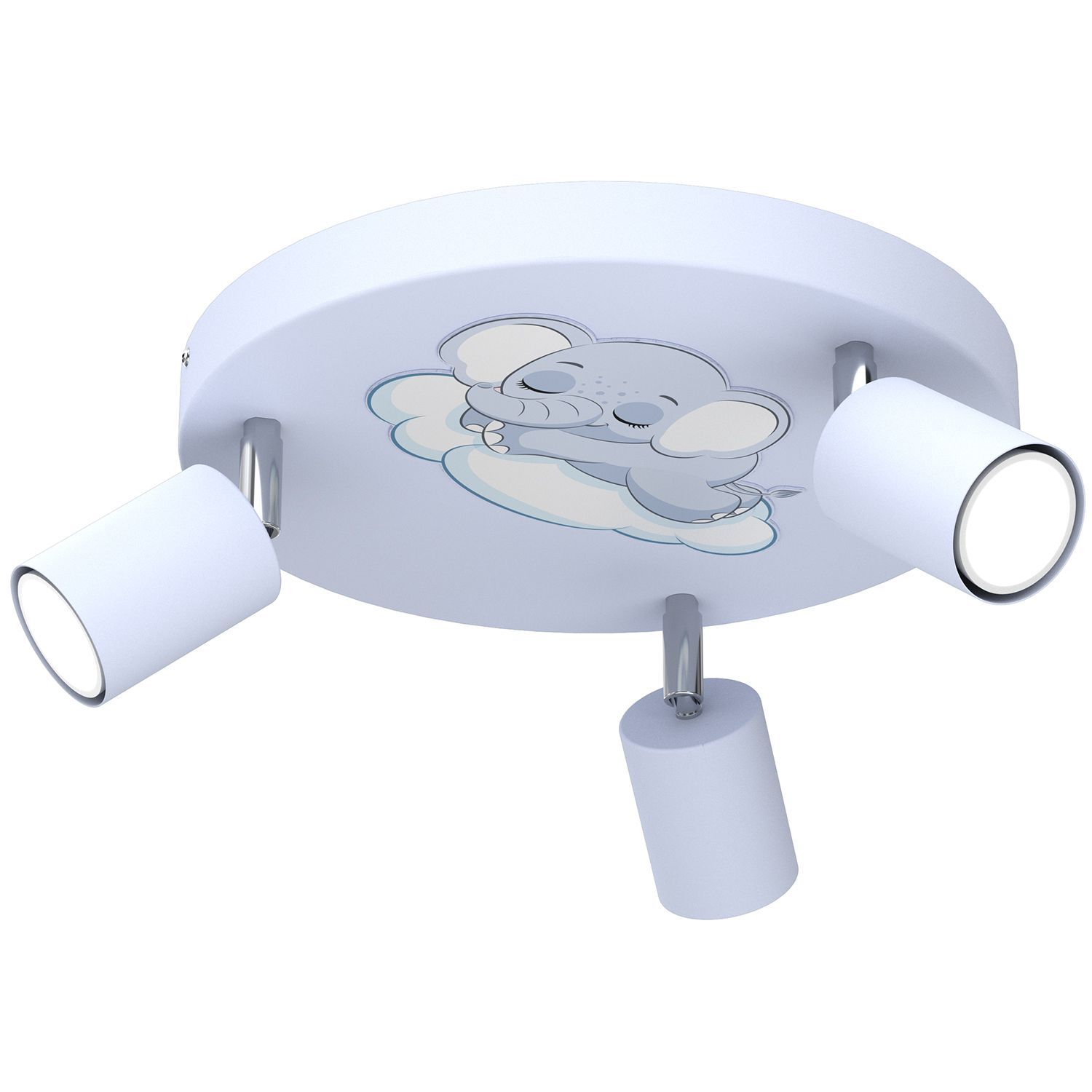 Lampe pour chambre d'enfant métal Ø 30 cm bleu orientable 3x GU10