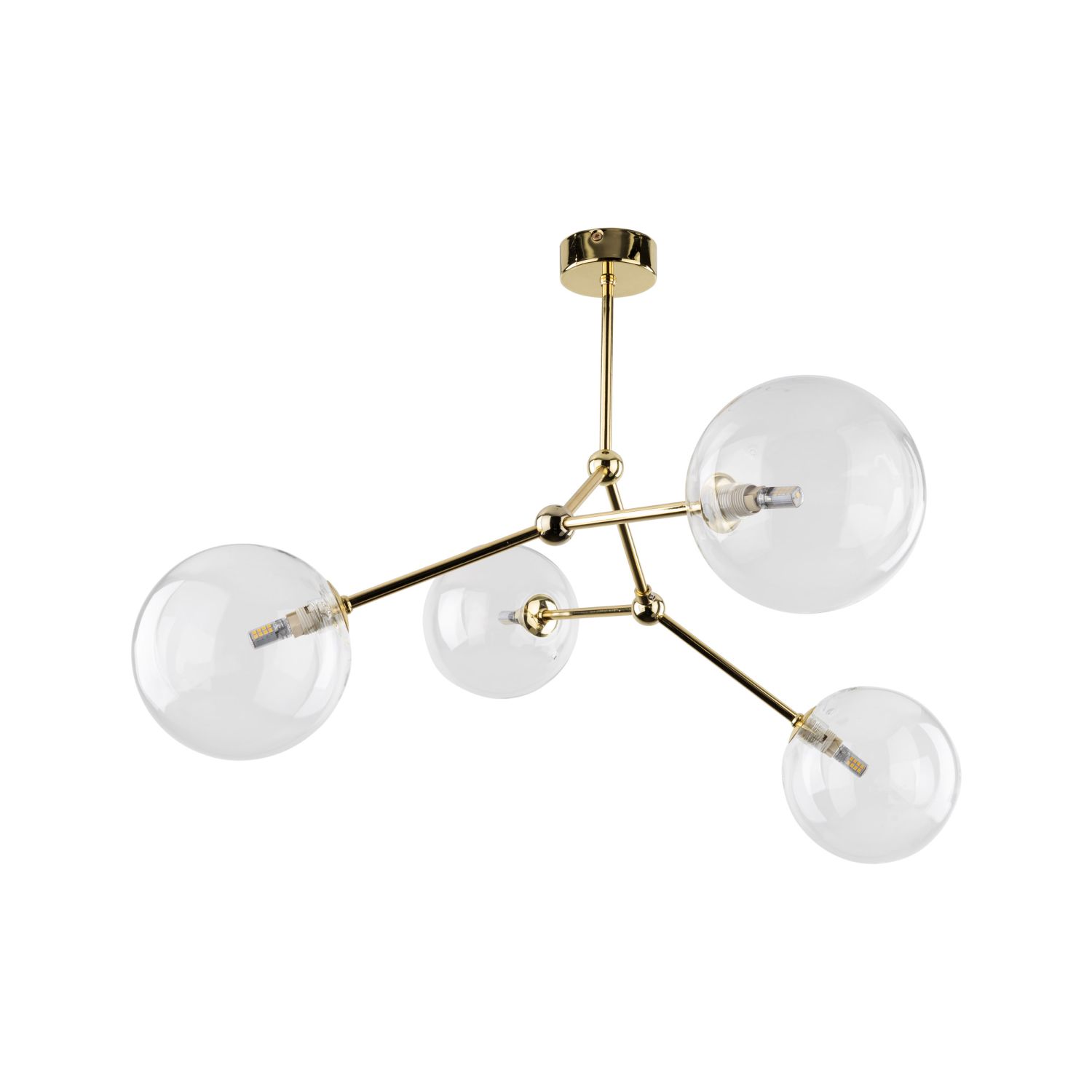 Deckenlampe Glas Metall 74 cm lang in Gold 4x G9 VINZA