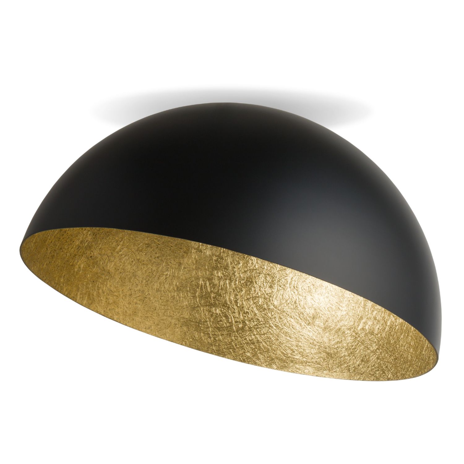 Runde Deckenlampe Metall Gold Schwarz Ø50 cm elegant