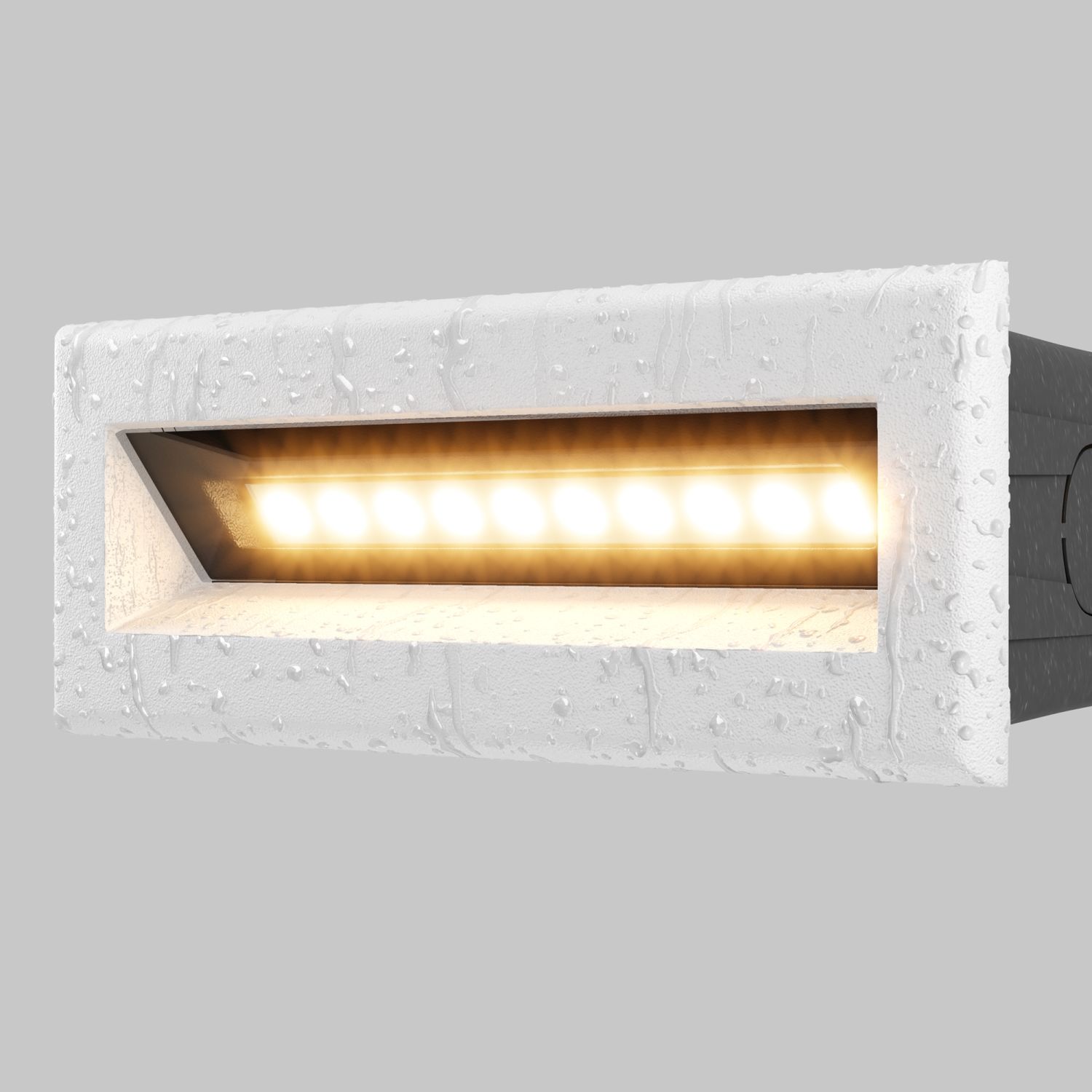 Einbauleuchte Wand LED Metall IP65 Weiß eckig 400 lm