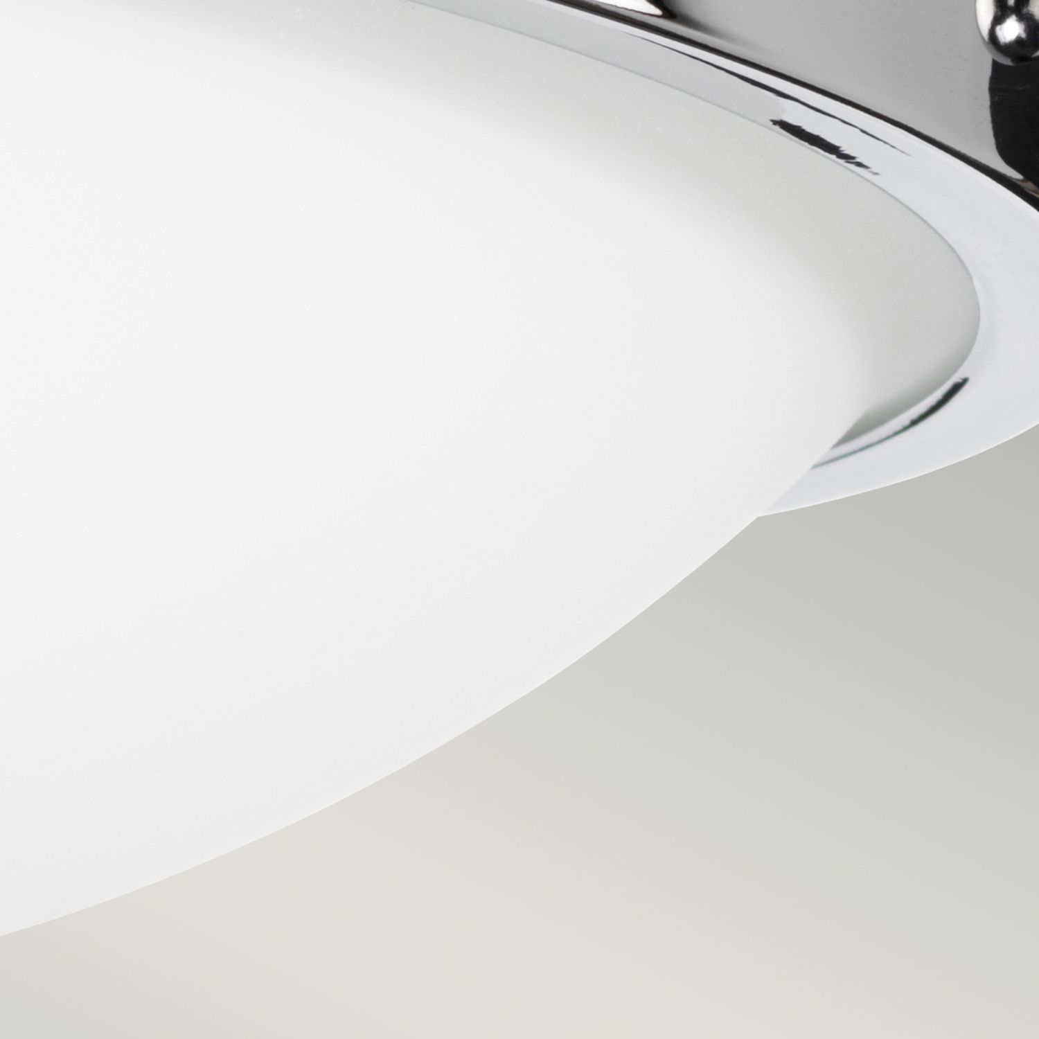 Deckenlampe Weiß Chrom rund Ø32cm E27 Glas Metall