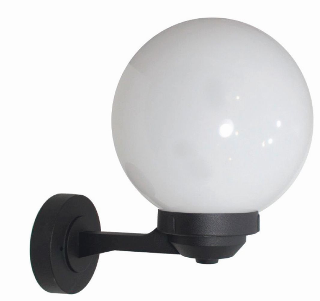 Elegante Wandlampe außen Schwarz Weiß Kugelschirm IP43