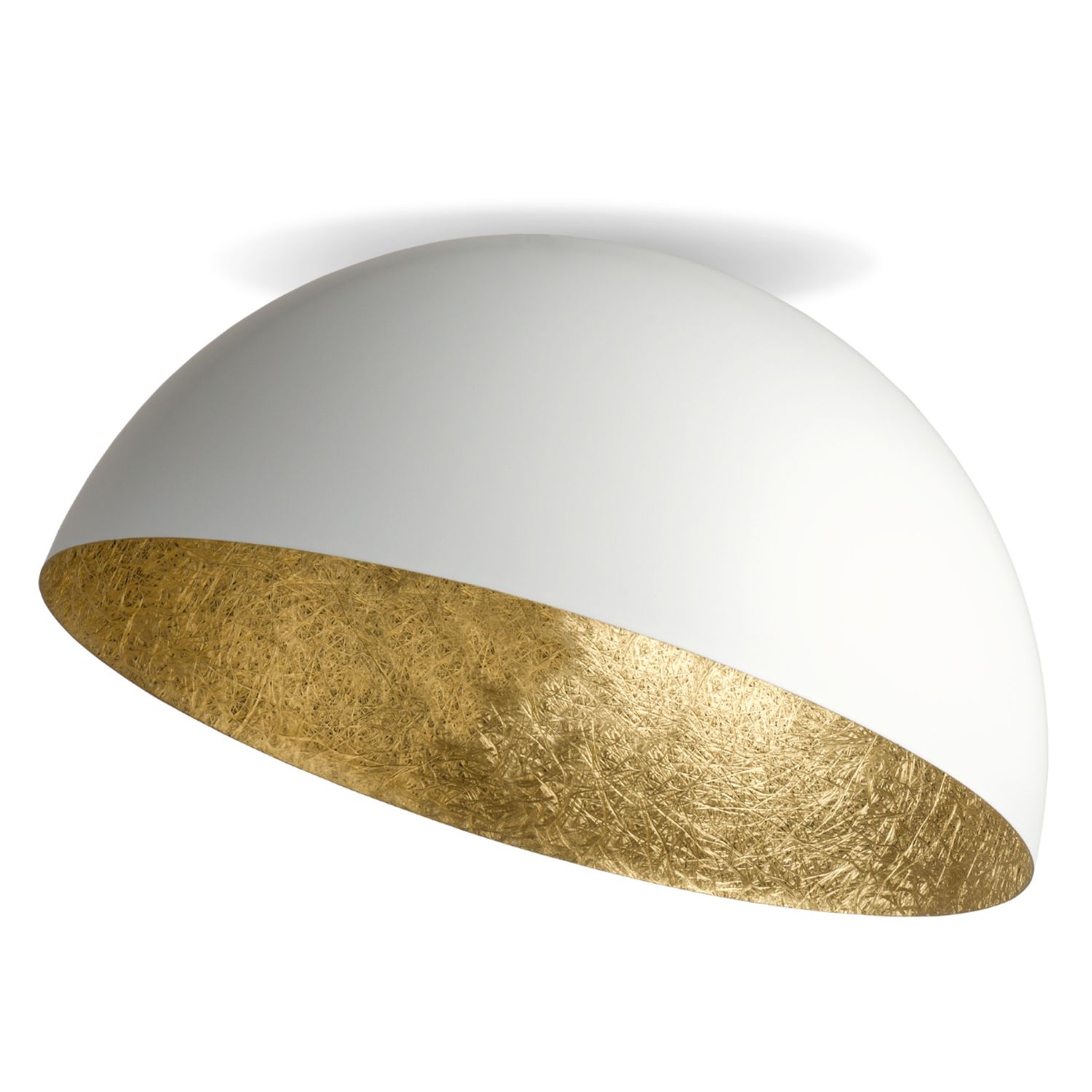 Deckenlampe Weiß Gold Metall Loft rund Ø35 cm dekorativ