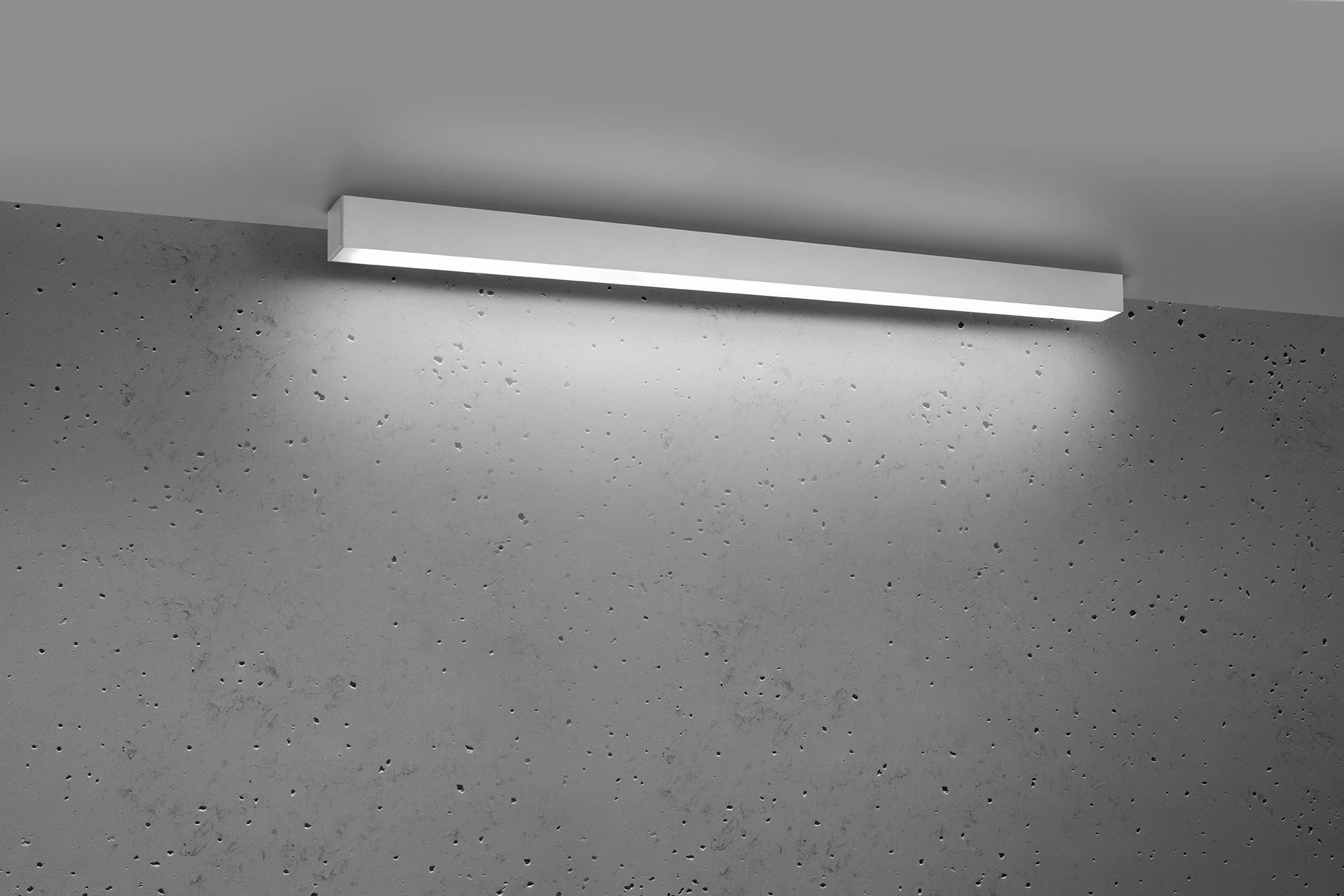 LED Deckenleuchte Weiß Metall 90 cm lang flach 4000 K