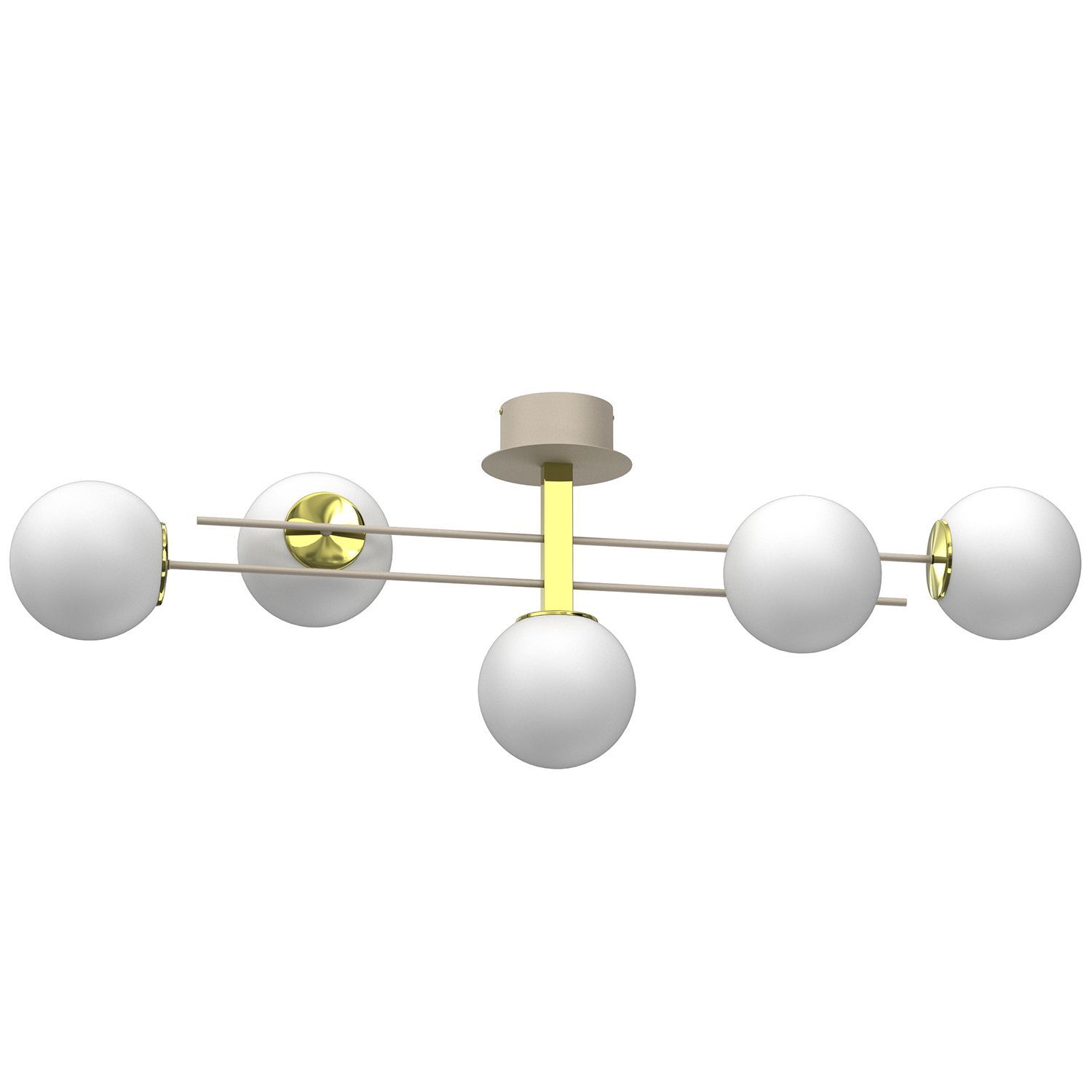 Plafonnier XXL Sphères en verre beige or E27 112 cm