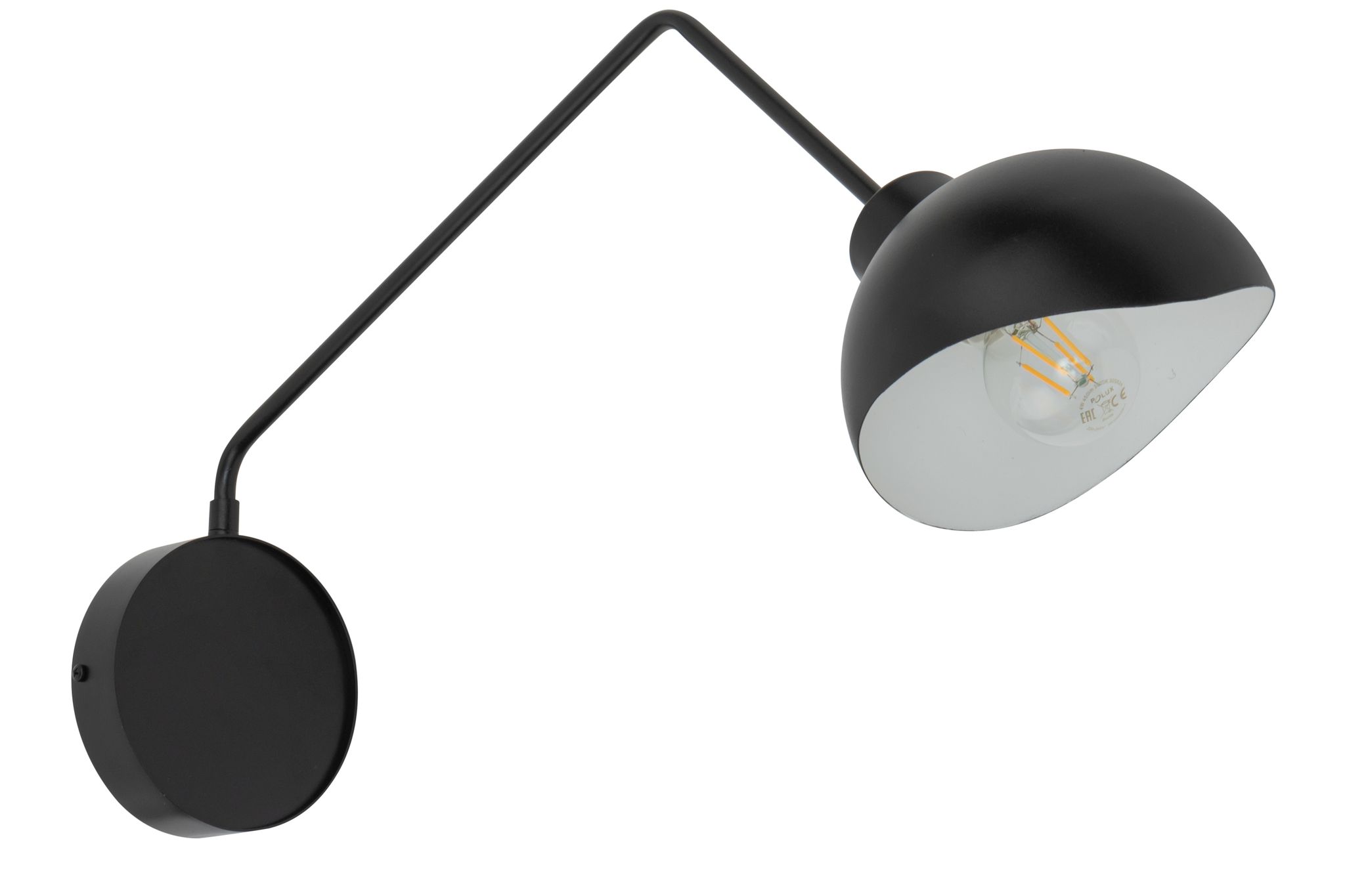 Wandlampe Schwarz Weiß Metall H:30 cm E27 stylisch