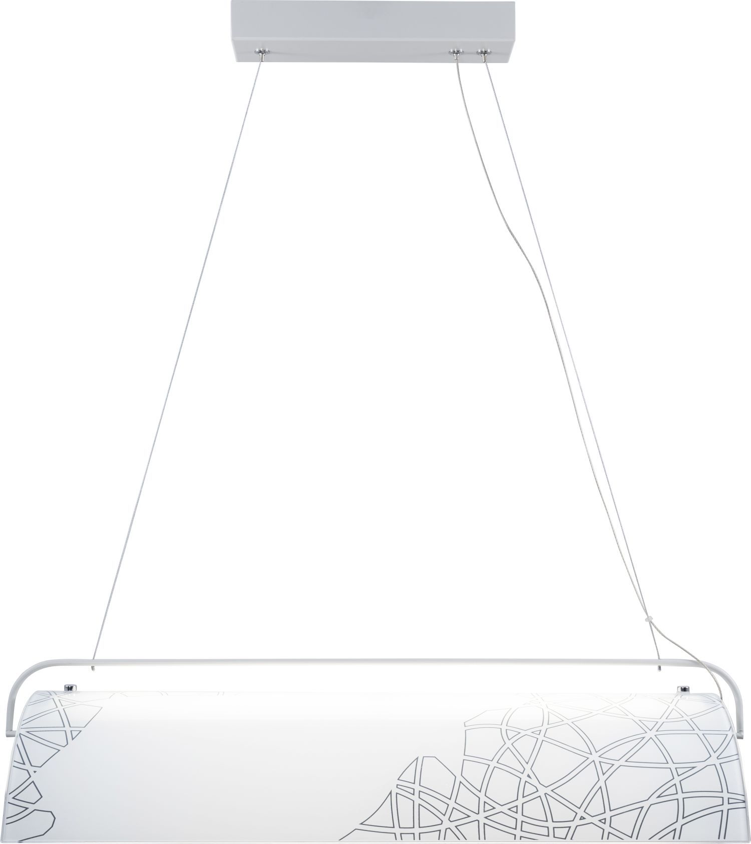 LED Hängelampe Glas L: 65 cm Weiß Chrom 4000 K Modern