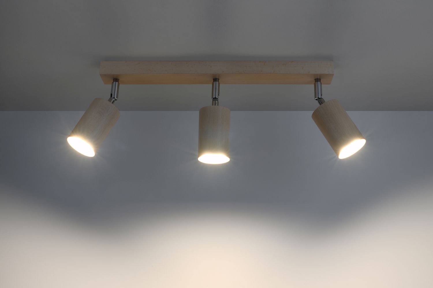 Deckenlampe Holz L:45cm 3x GU10 Strahler Spot Lampe