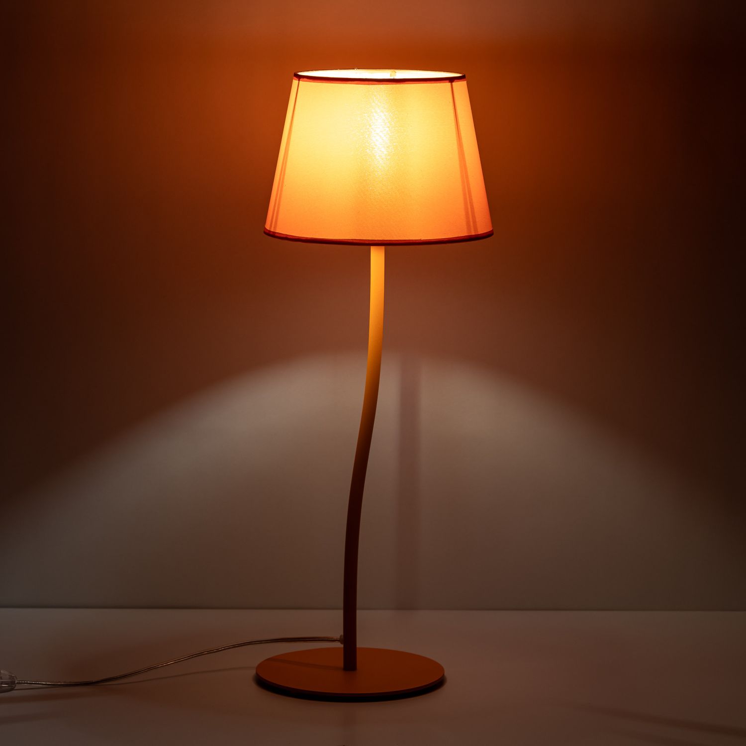 Kinderzimmerlampe Tisch Orange H: 37cm klein E27 Metall Stoff