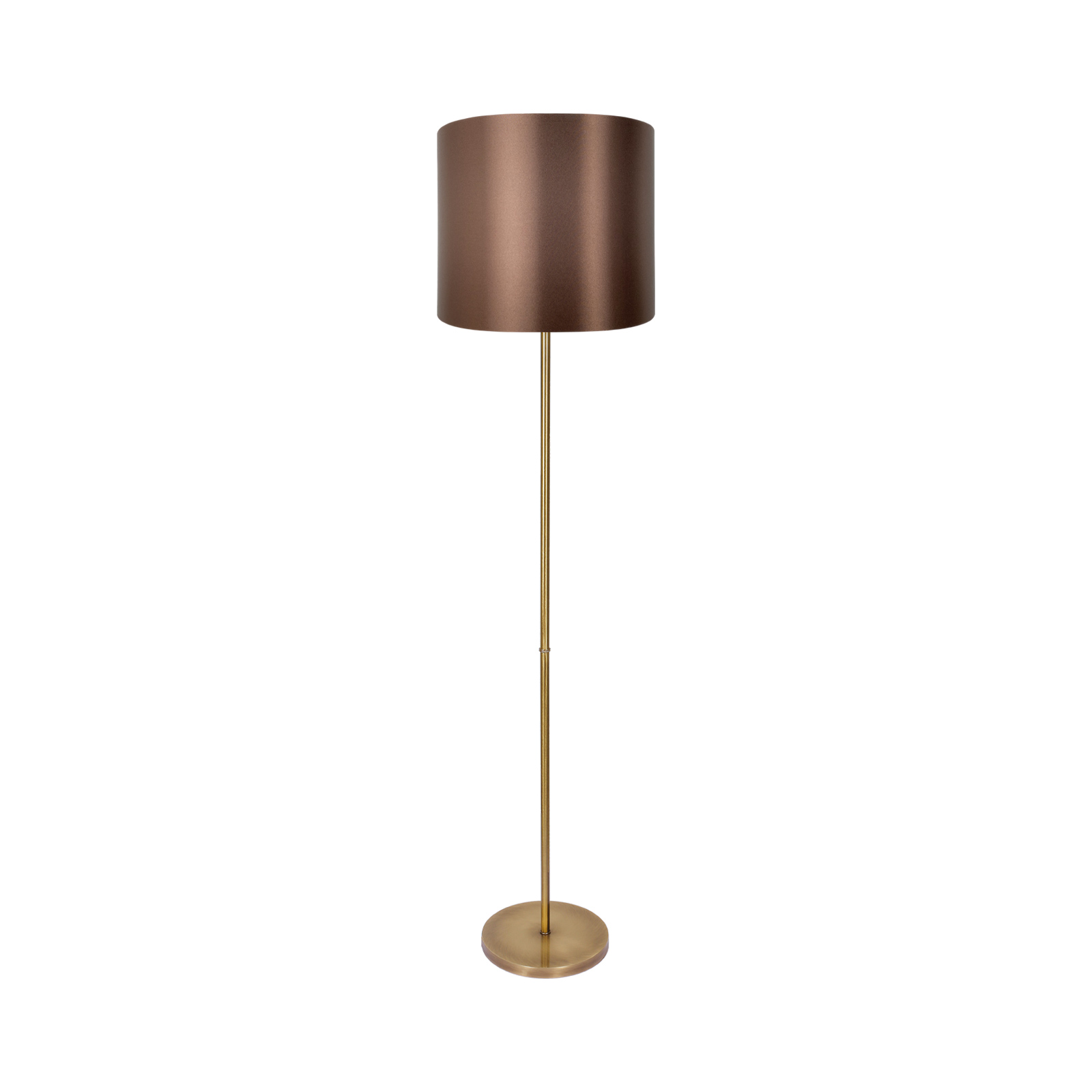 Stehlampe E27 160,5 cm in Bronze hell Braun Messing Stoff