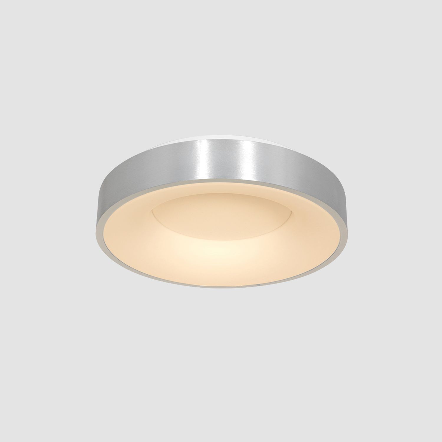 Plafonnier LED rond argenté blanc Ø38 cm 2700 K