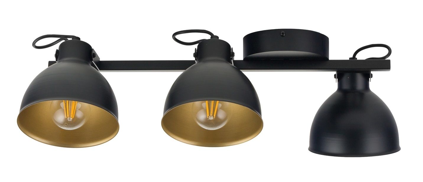 Verstellbare Deckenlampe Schwarz Gold E27 L:54 cm