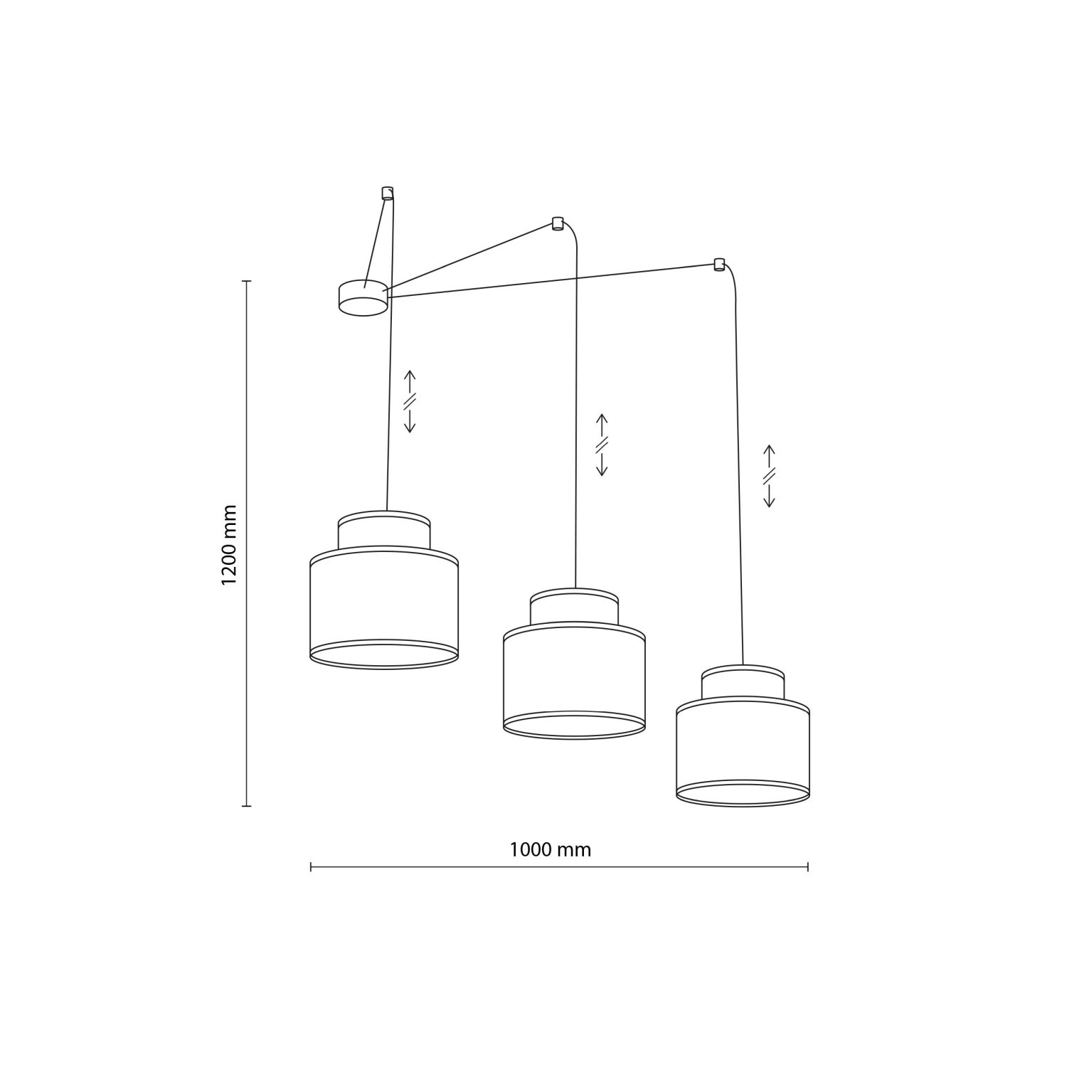 Lampe à suspendre réglable L : max. 4 m flexible jute tissu 3x E27