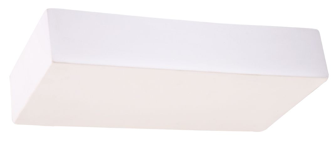 Wandlampe eckig 31 cm breit Keramik bemalbar Weiß