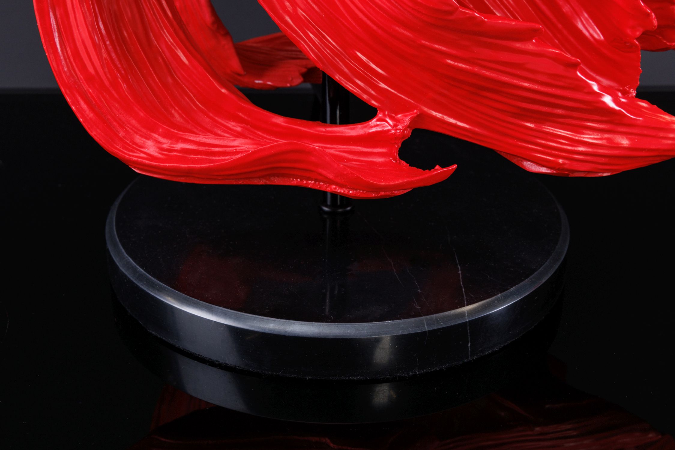 Tischleuchte Marmor Stoff Rot Schwarz 64 cm gemütlich