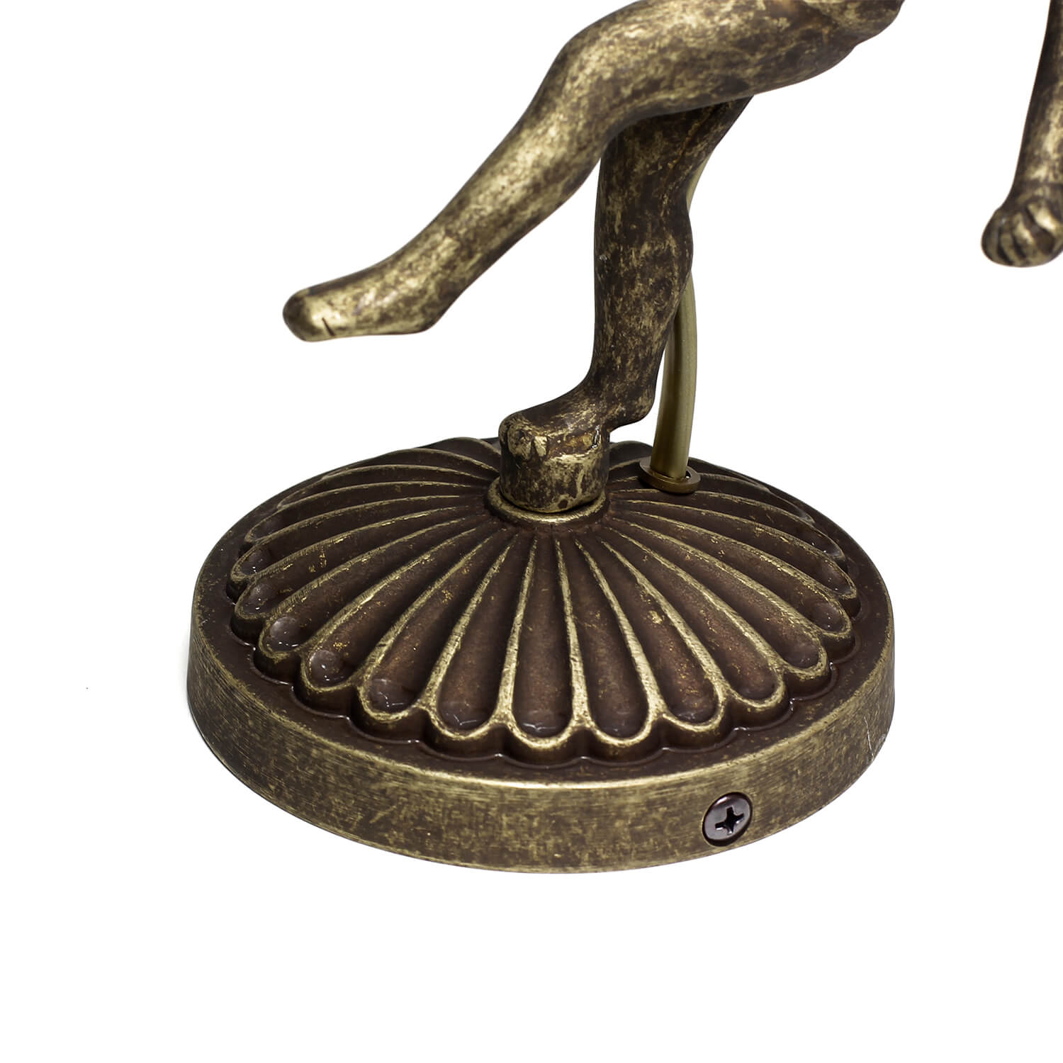Wandleuchte aus Echt-Messing Antik Bronze Putti