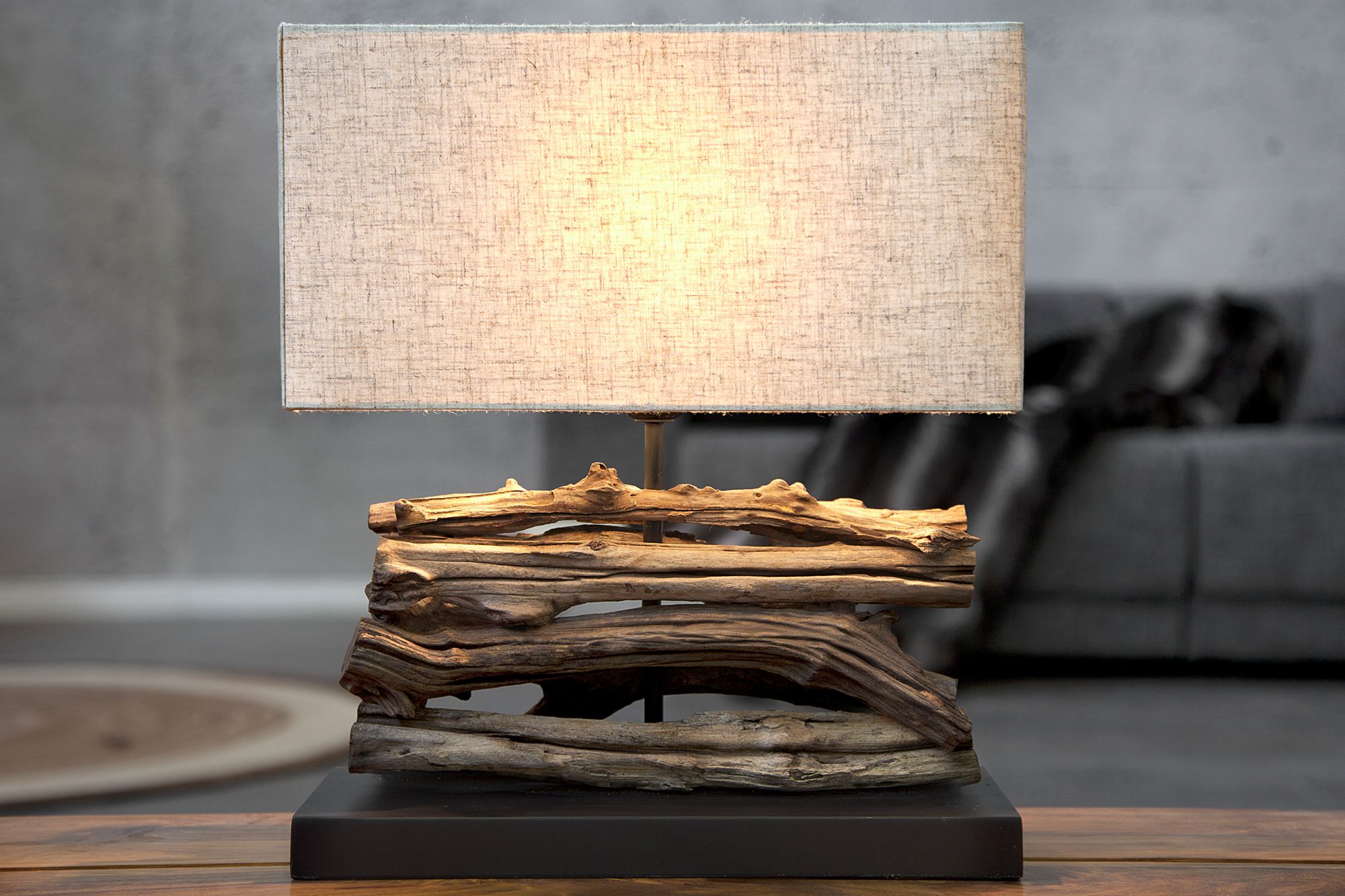 Natürliche Tischlampe Modern kunstvoll 40cm Treibholz