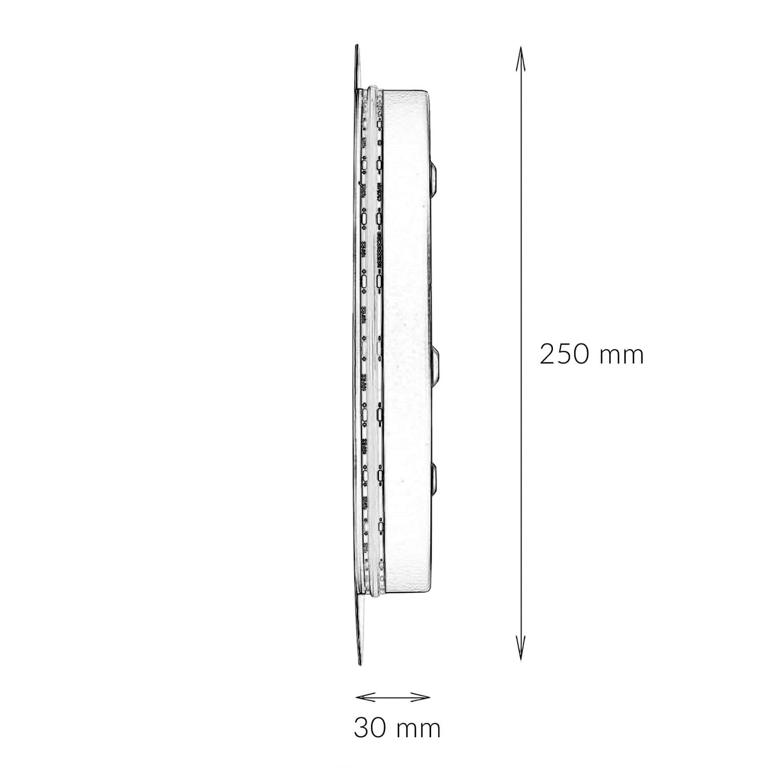 Applique plate LED Marron 3000 K ronde Ø 25 cm Métal