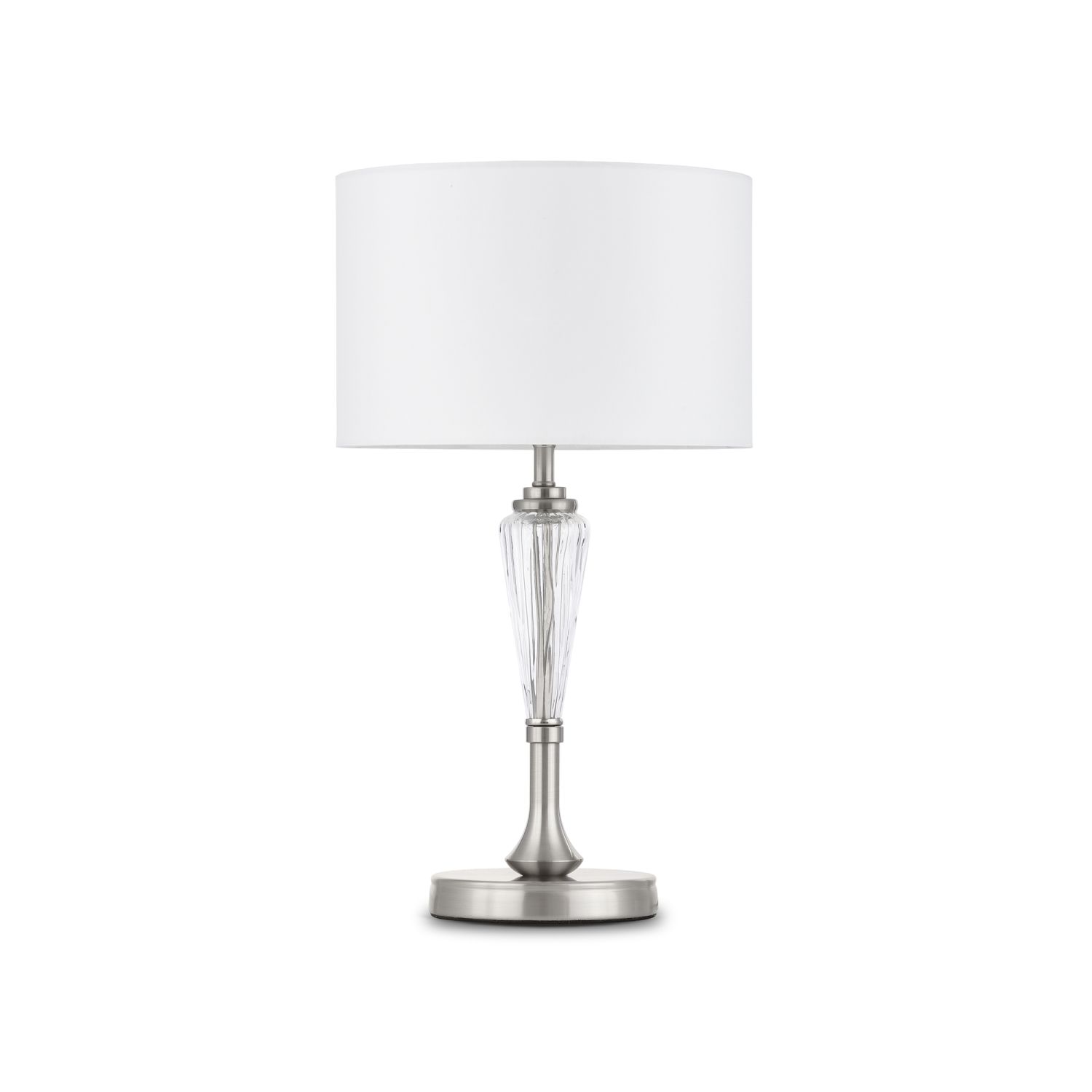 Lampe de chevet métal tissu rond Ø 26,5 cm 46 cm E14