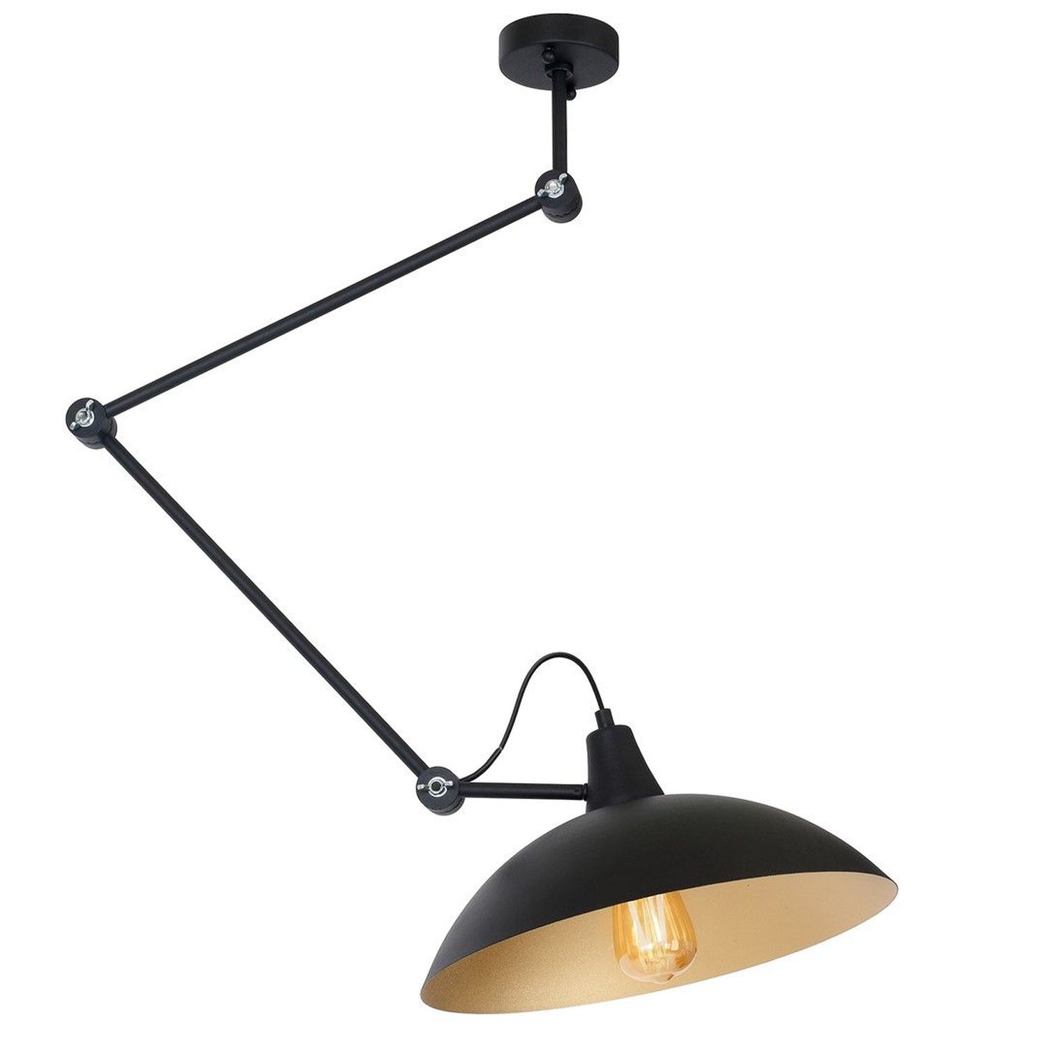 Flexible Deckenlampe Loft in Schwarz Gold E27 Metall