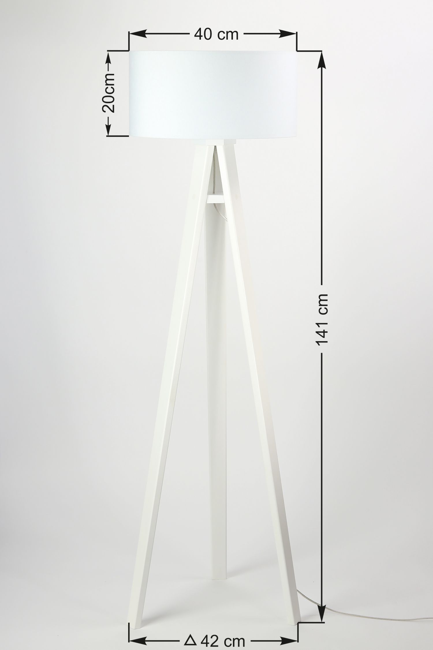 Lampadaire Blanc Rose Bois 140cm Rétro Salon