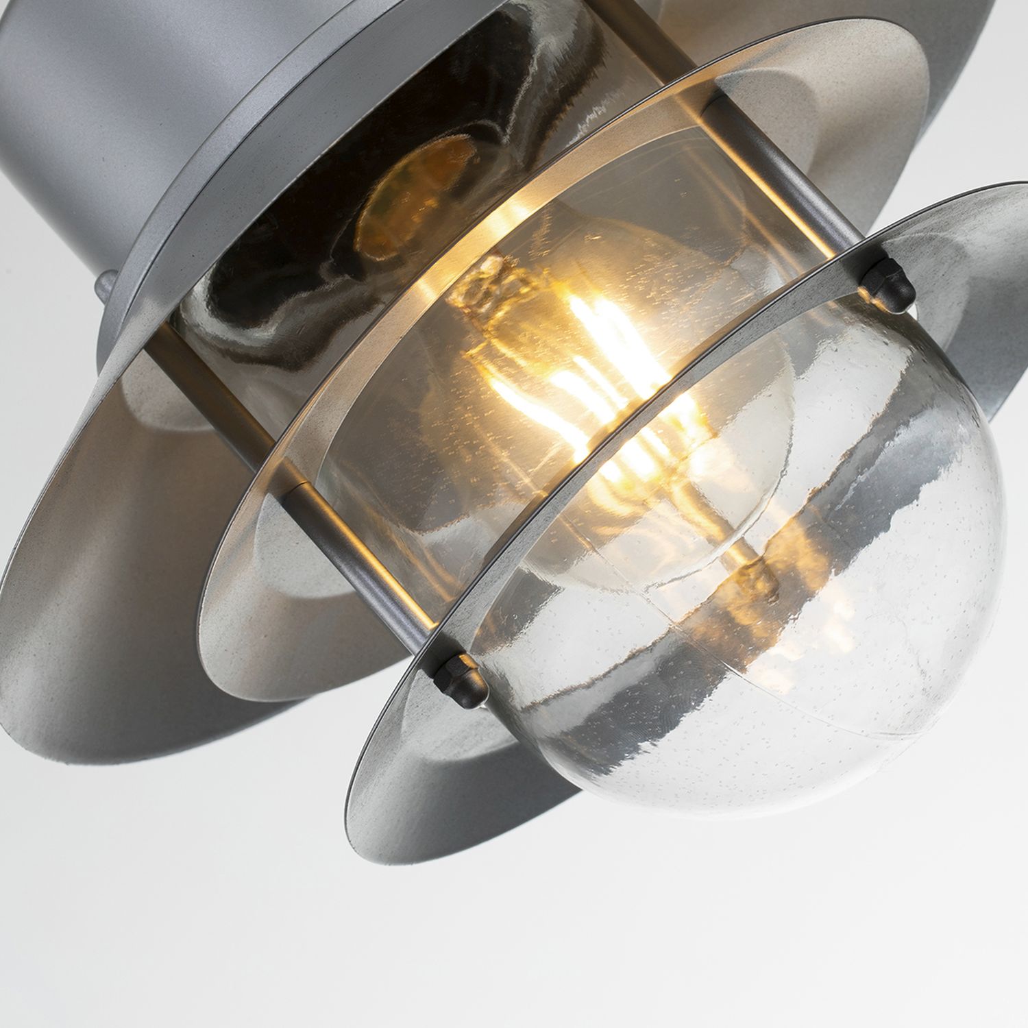 Außenlampe Edelstahl E27 IP44 in Silber Maritim