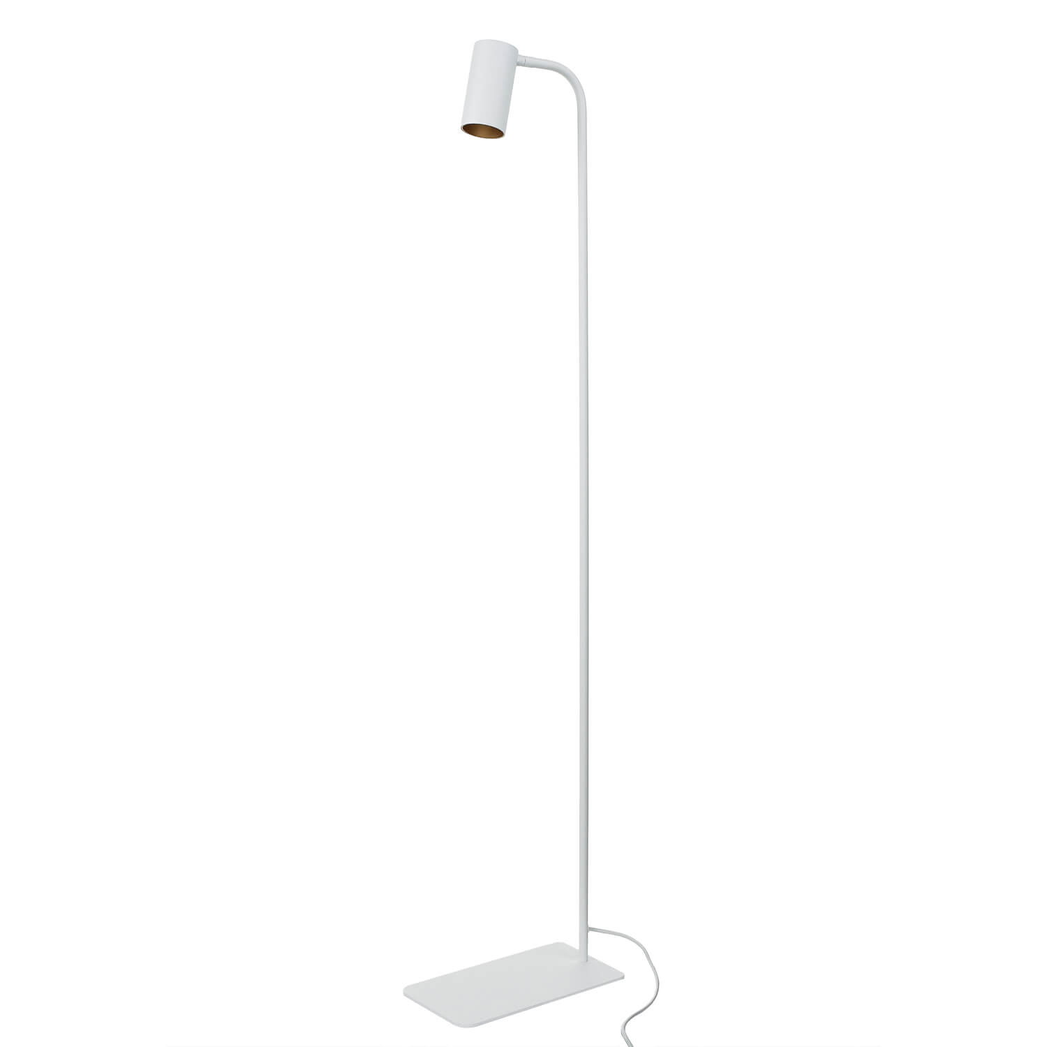 Kleine Stehlampe Weiß 124cm Modern flexibel GU10 Metall