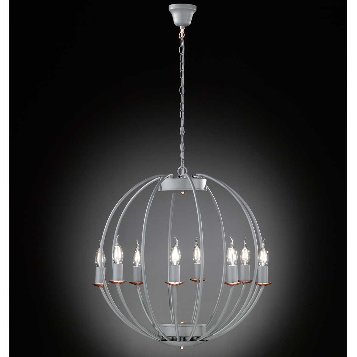 Lustre Gris rond Ø 55 cm Métal 8x E14