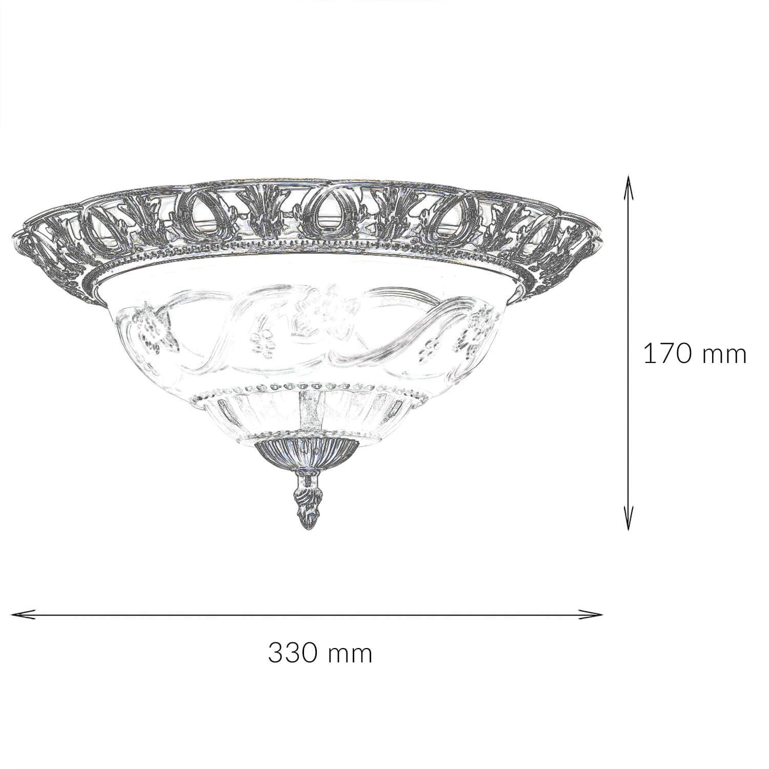 Plafonnier Ø33cm 2-flmg