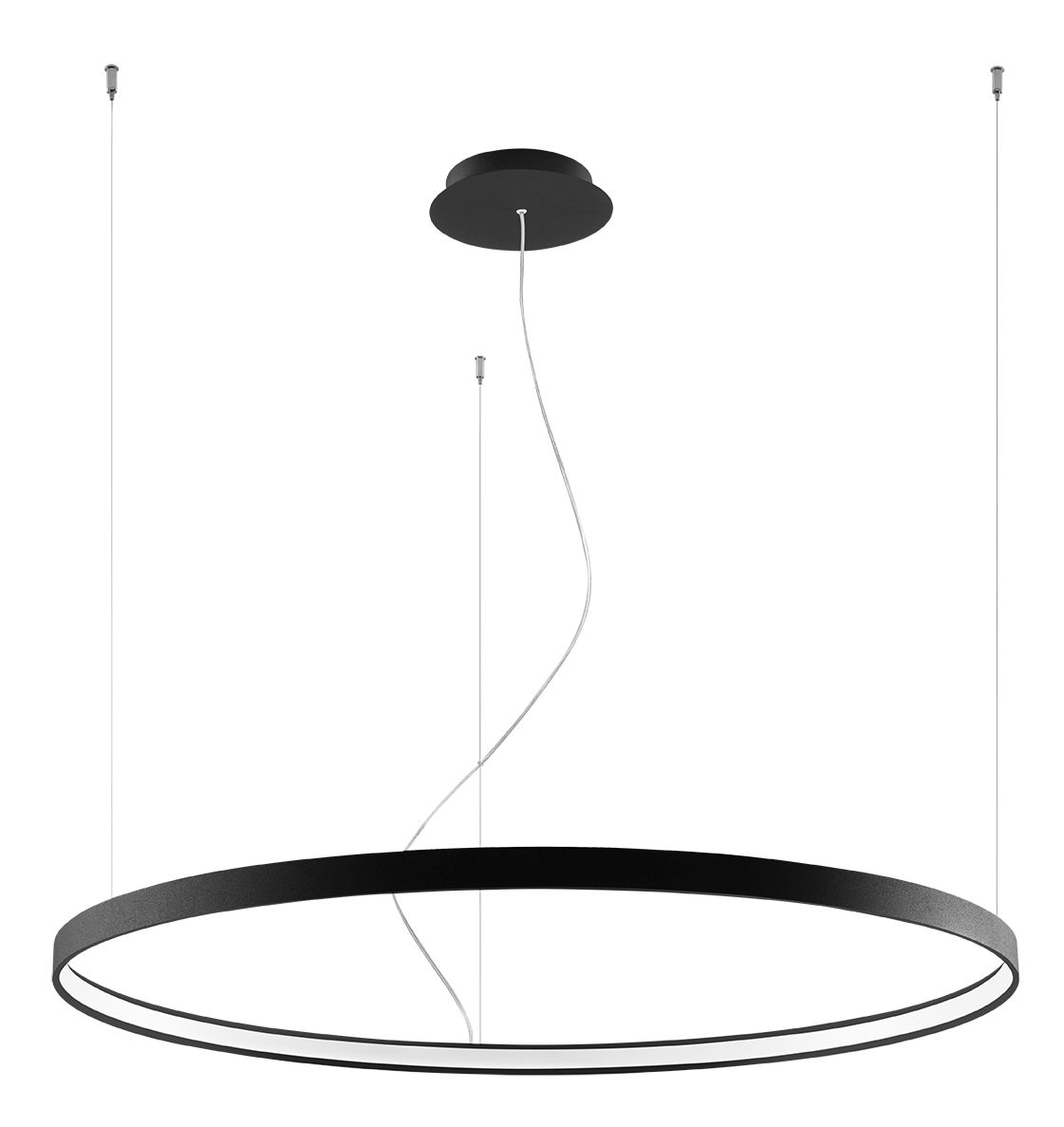 Lustre LED rond Ø 110 cm Anneau Noir 3000 K