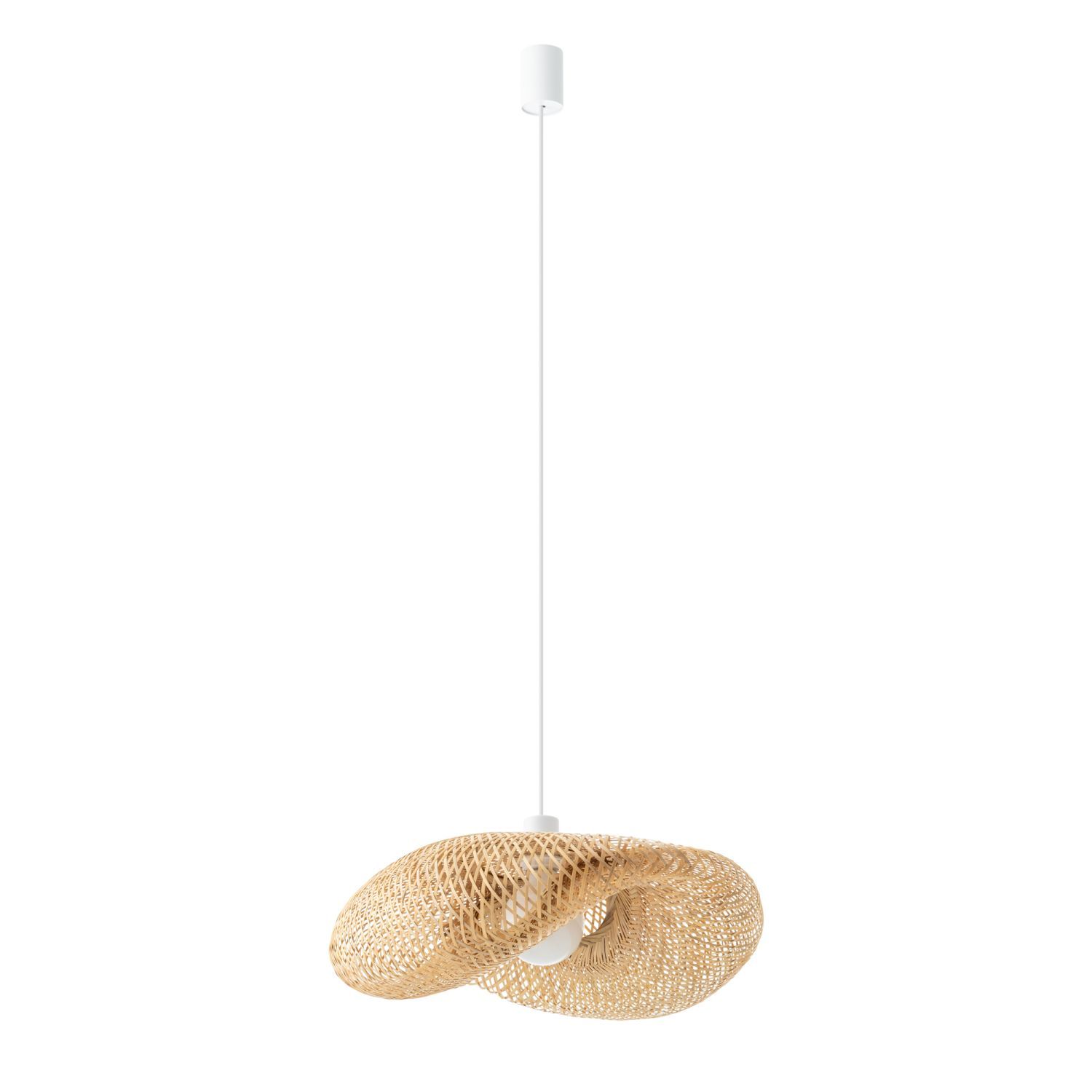 Suspension confortable en bois de bambou E27 L:50 cm grande