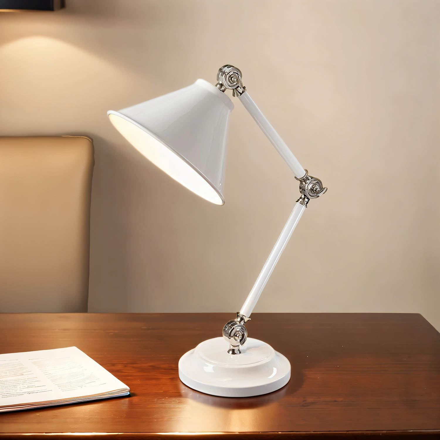 Gelenk Schreibtischlampe Industrie Design Weiß