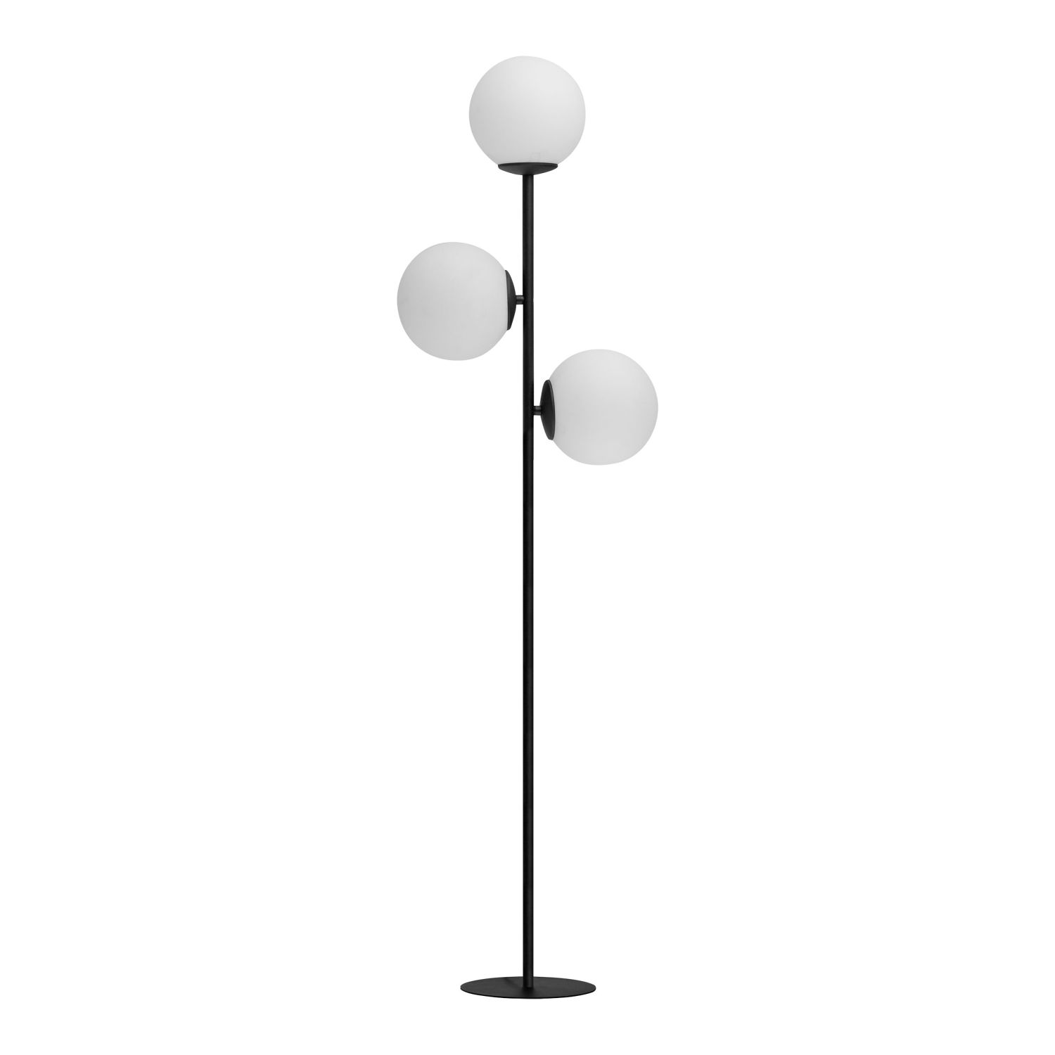 Große Stehlampe Schwarz Weiß Glas Metall 165 cm