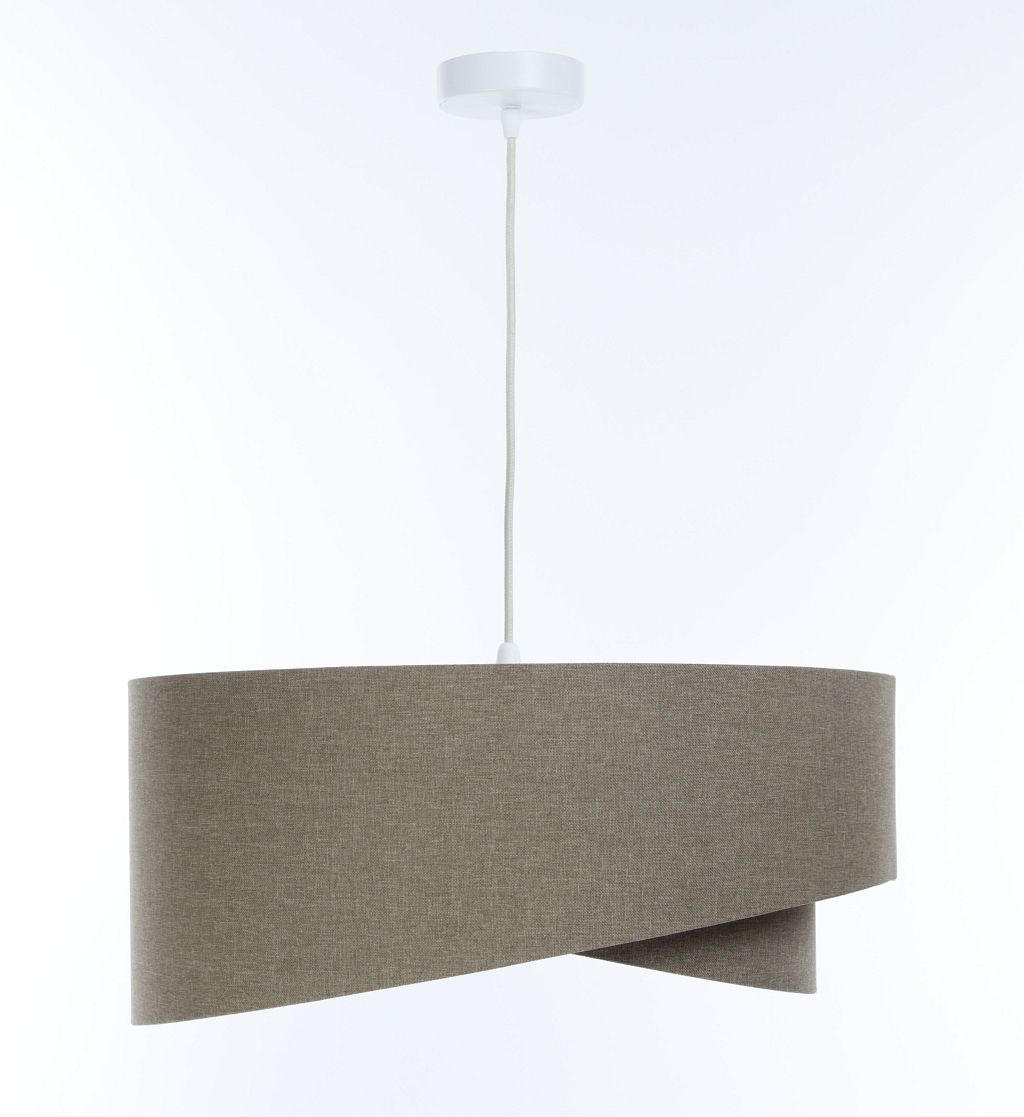 Lampe à suspendre tissu E27 D : 60 cm rond Tissu brun Moderne INGRAM