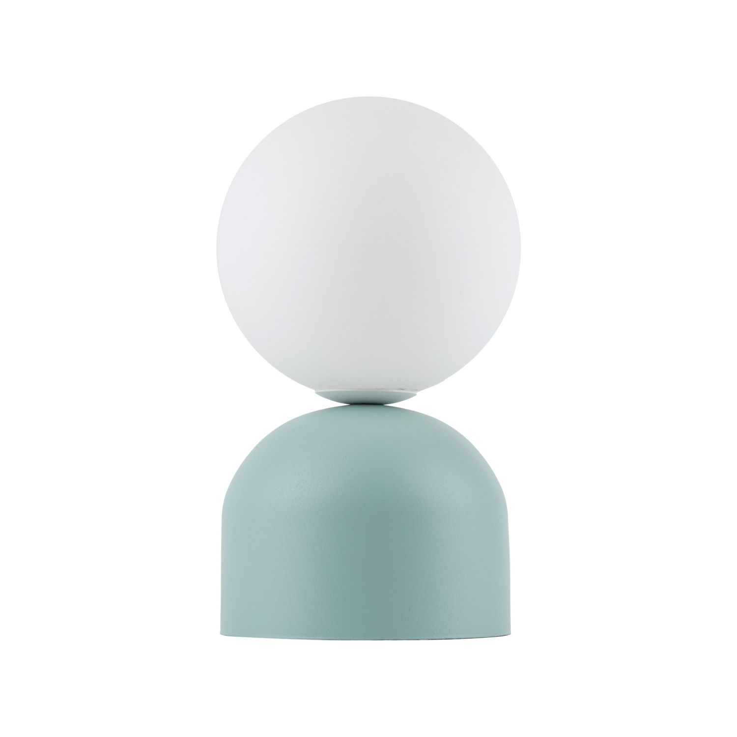 Lampe de table verre métal H : 21 cm Ø 12 cm petit blanc menthe G9