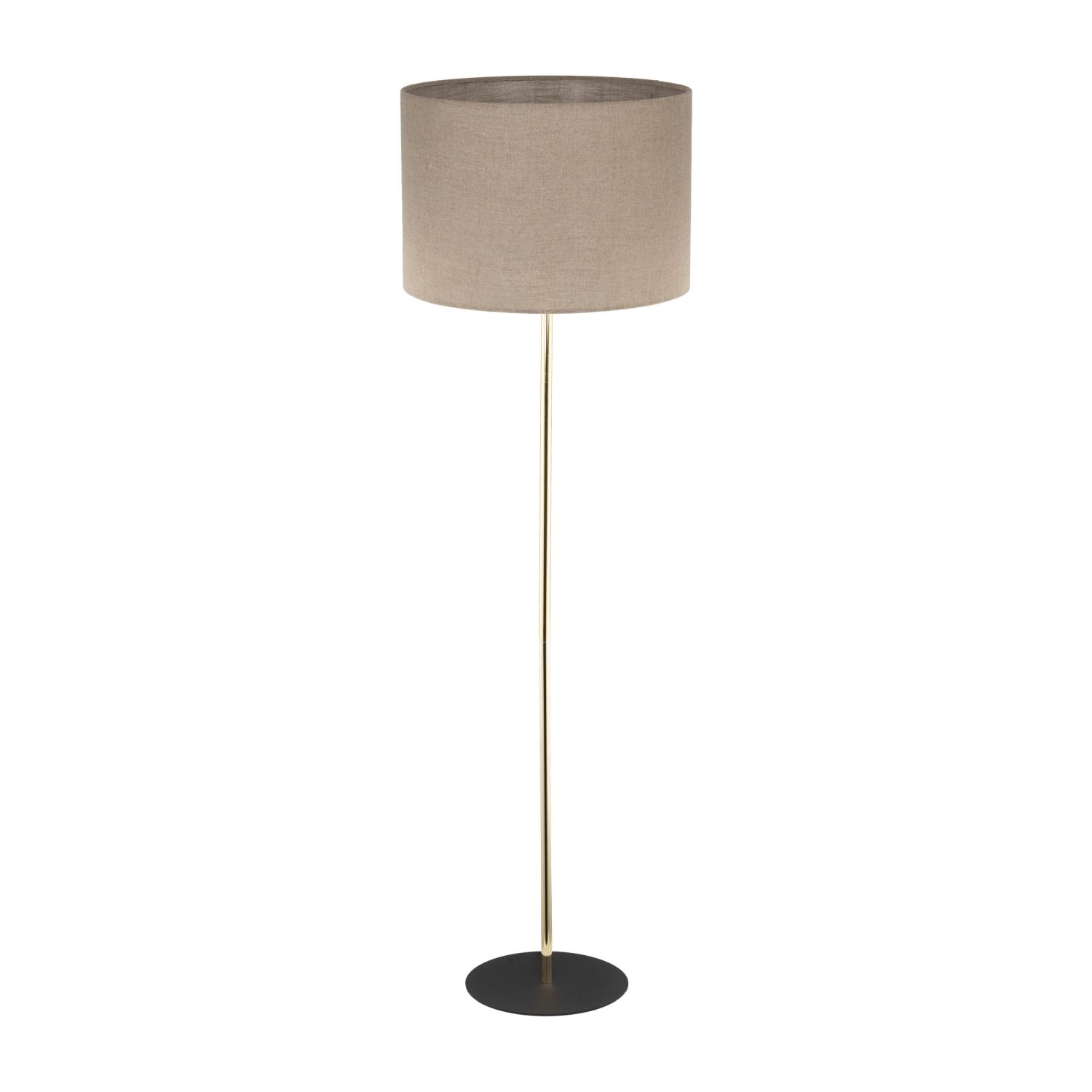 Lampadaire petit 160 cm métal tissu E27 en or brun