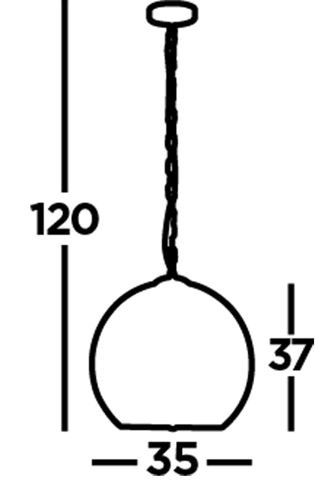 Hängelampe Kugelschirm Schwarz Rauchgrau E14 D: 35 cm