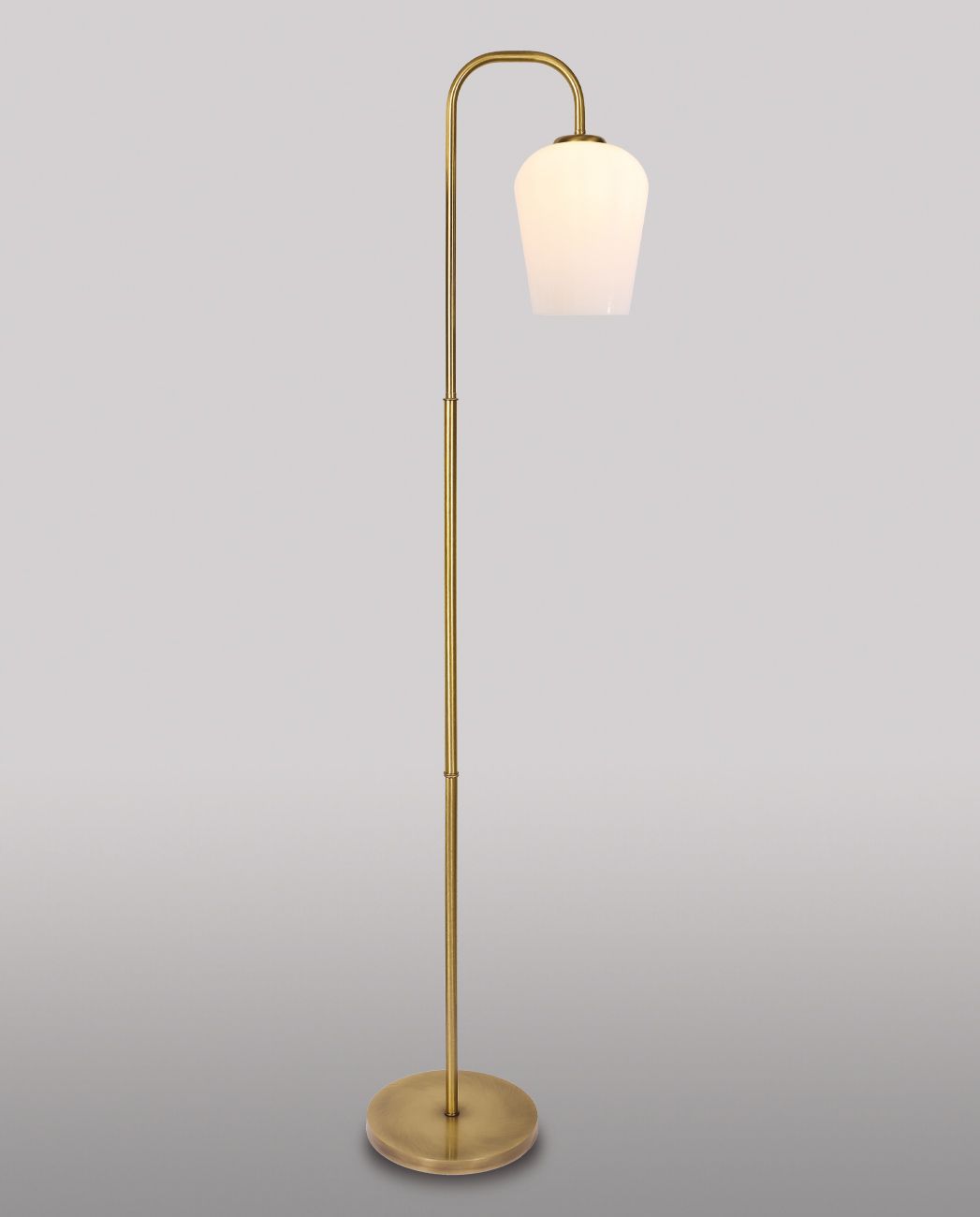 Lampadaire élégant laiton verre en bronze clair blanc