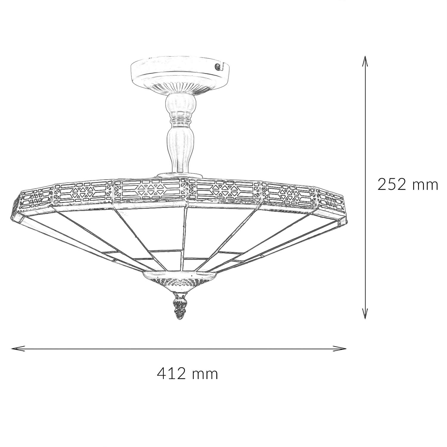 Lampe Tiffany plafond vert blanc élégant