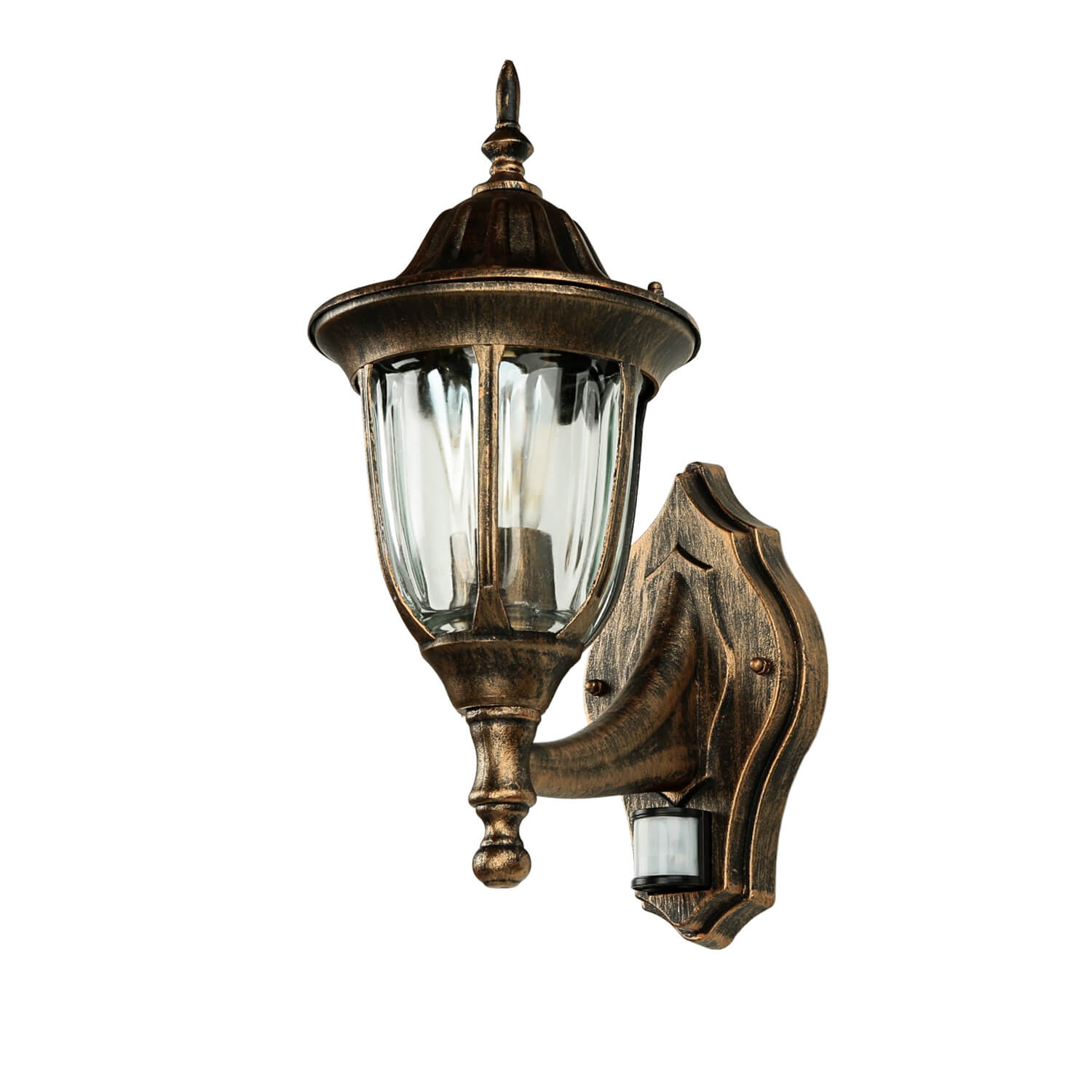 Lampe d'extérieur avec détecteur de mouvement IP44 cuivre antique MILANO