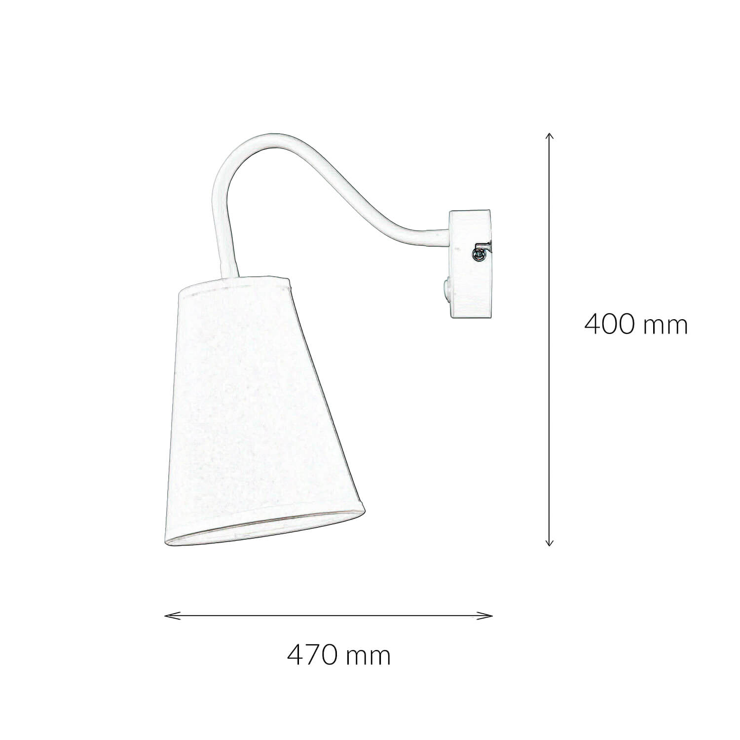 Verstellbare Wandlampe Weiß Ø13cm mit Schalter